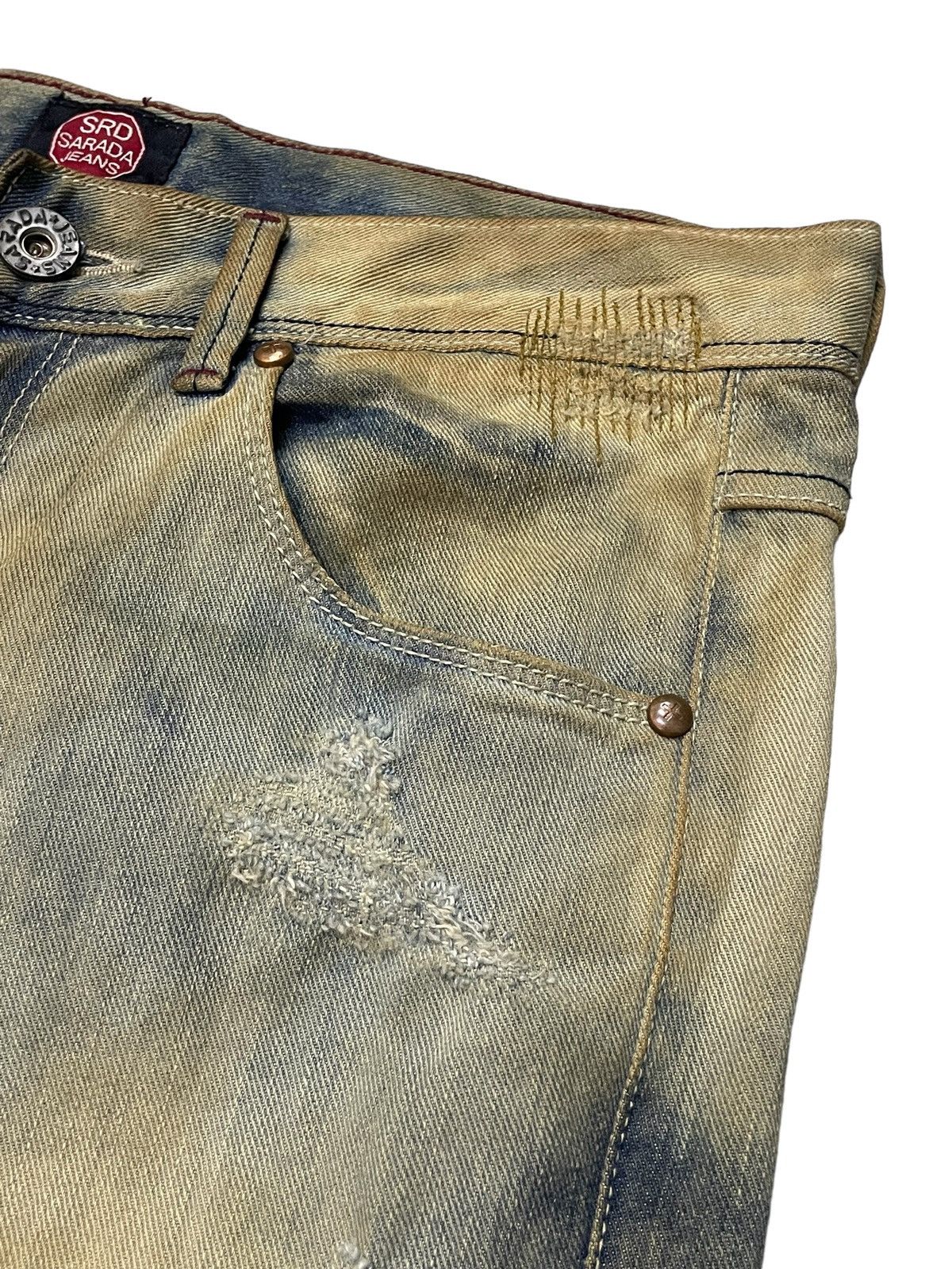 Japanese Brand × semanticdesign Sarada Japan Boro knee Patch Work Mud Wash Crotch Jeans Size US 30 / EU 46 - 8 Thumbnail