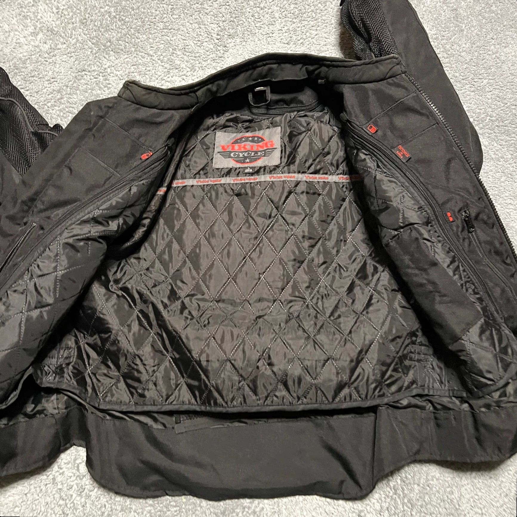 Vintage Viking Motorcycle Jacket Mens Large Armored Removable Padded Coat Black L Regular Men Size US L / EU 52-54 / 3 - 4 Thumbnail