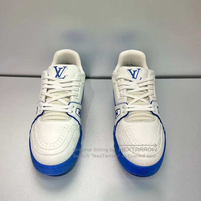 Louis Vuitton Louis Vuitton Trainer blue and white board shoes Size US 8.5 / EU 41-42 - 6 Thumbnail