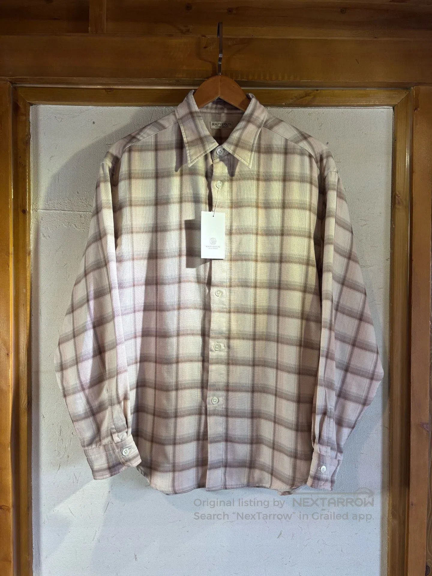 United Arrows United Arrows Pink Plaid Blended Shirt. Size US L / EU 52-54 / 3 - 1 Thumbnail