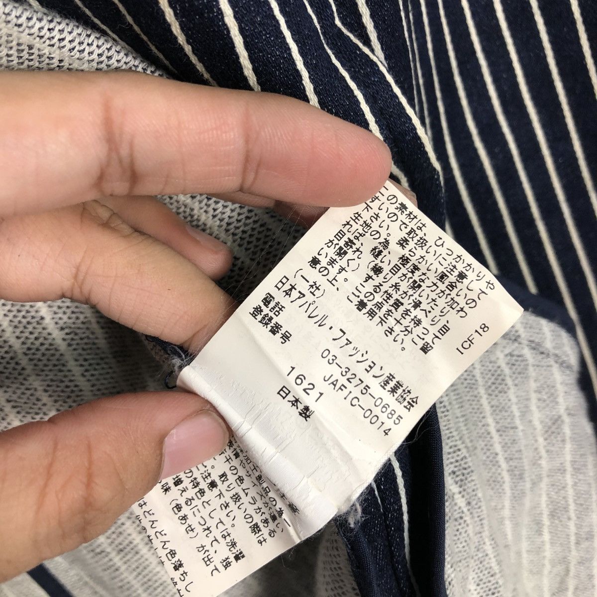Indigo 📌Vintage Denim Indigo Striped Design Hickory B7 Issey Miyake Size US M / EU 48-50 / 2 - 21 Thumbnail