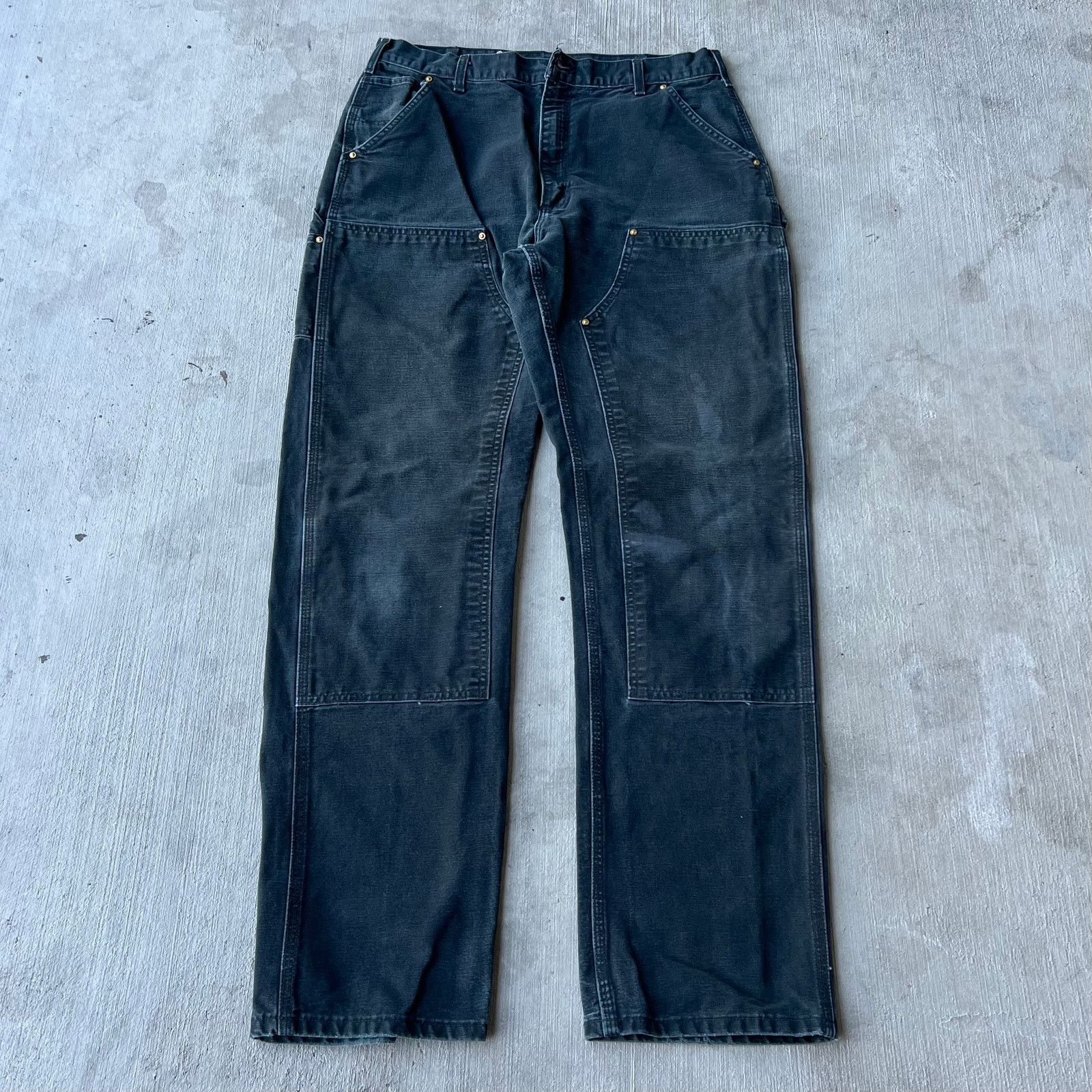Carhartt × Vintage Carhartt Double Knee Pants Faded Black | Grailed
