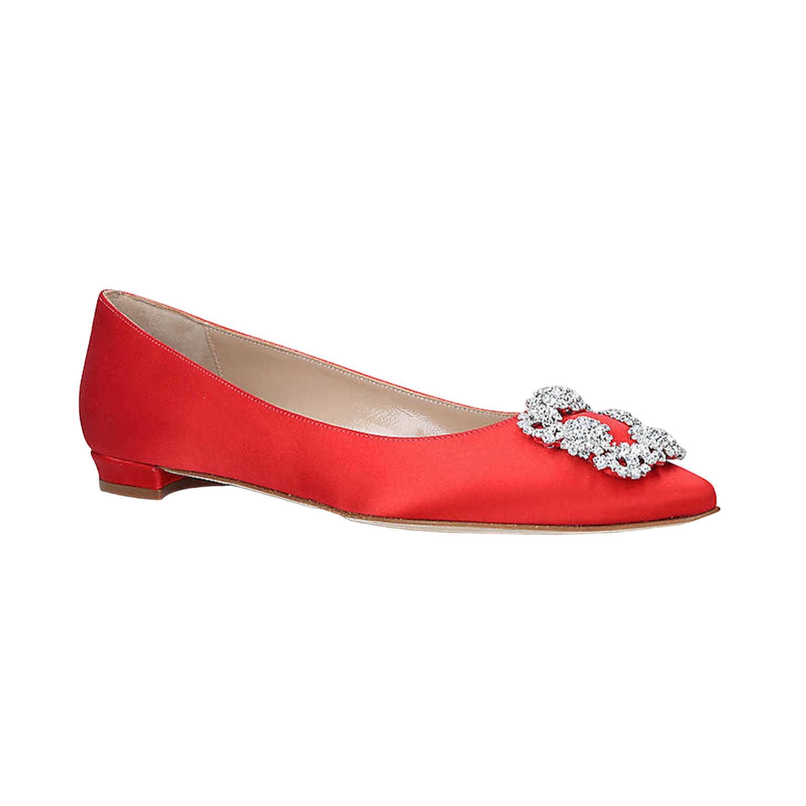 Manolo Blahnik Hangisi Satin Silver Jewel Buckle Ballerina Ballet Flat 39 Size US 9 / IT 39 - 1 Thumbnail