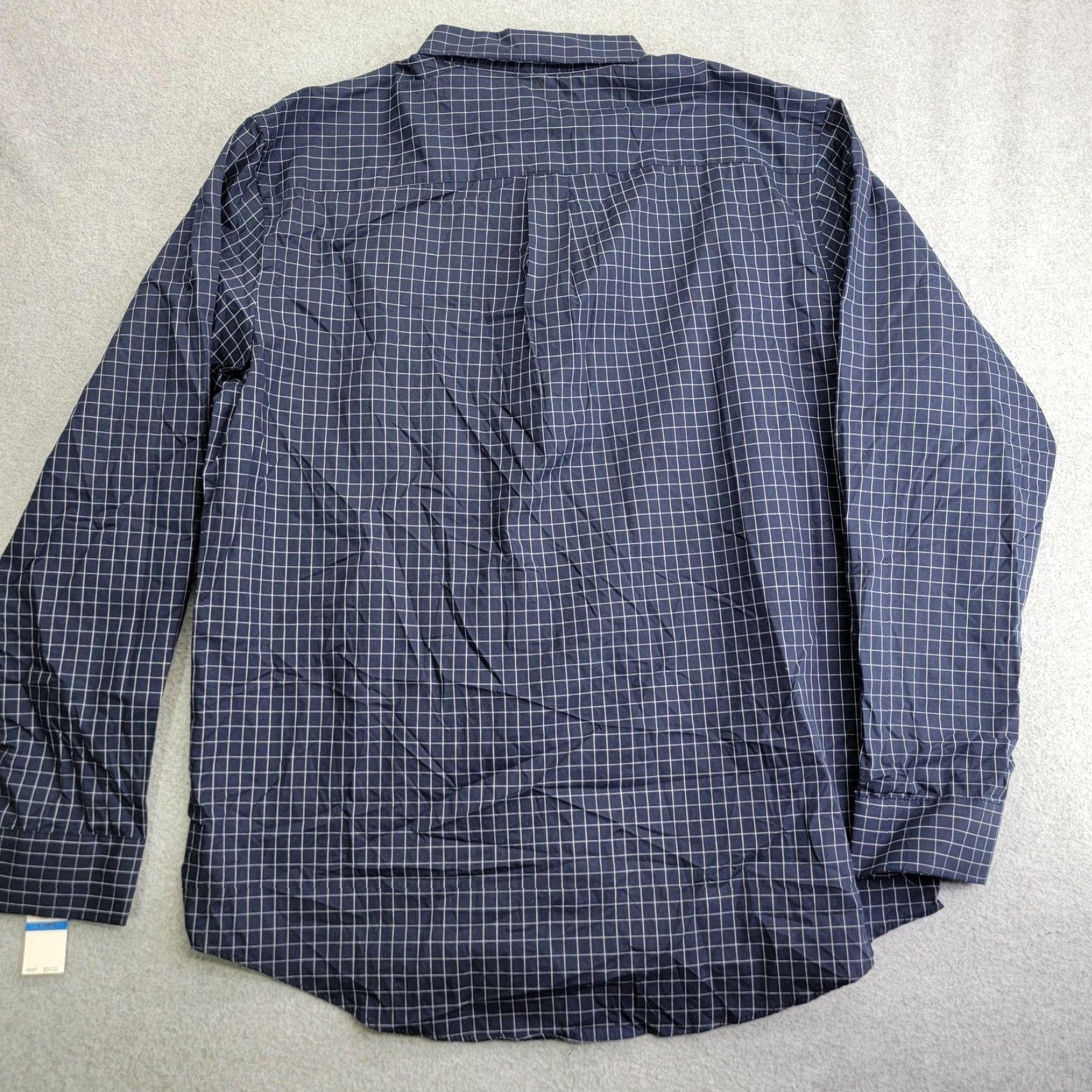 Van Heusen Van Heusen Dress Shirt Mens XL Black Iris Classic Fit Wrinkle Free Button Down Size 46R - 5 Thumbnail
