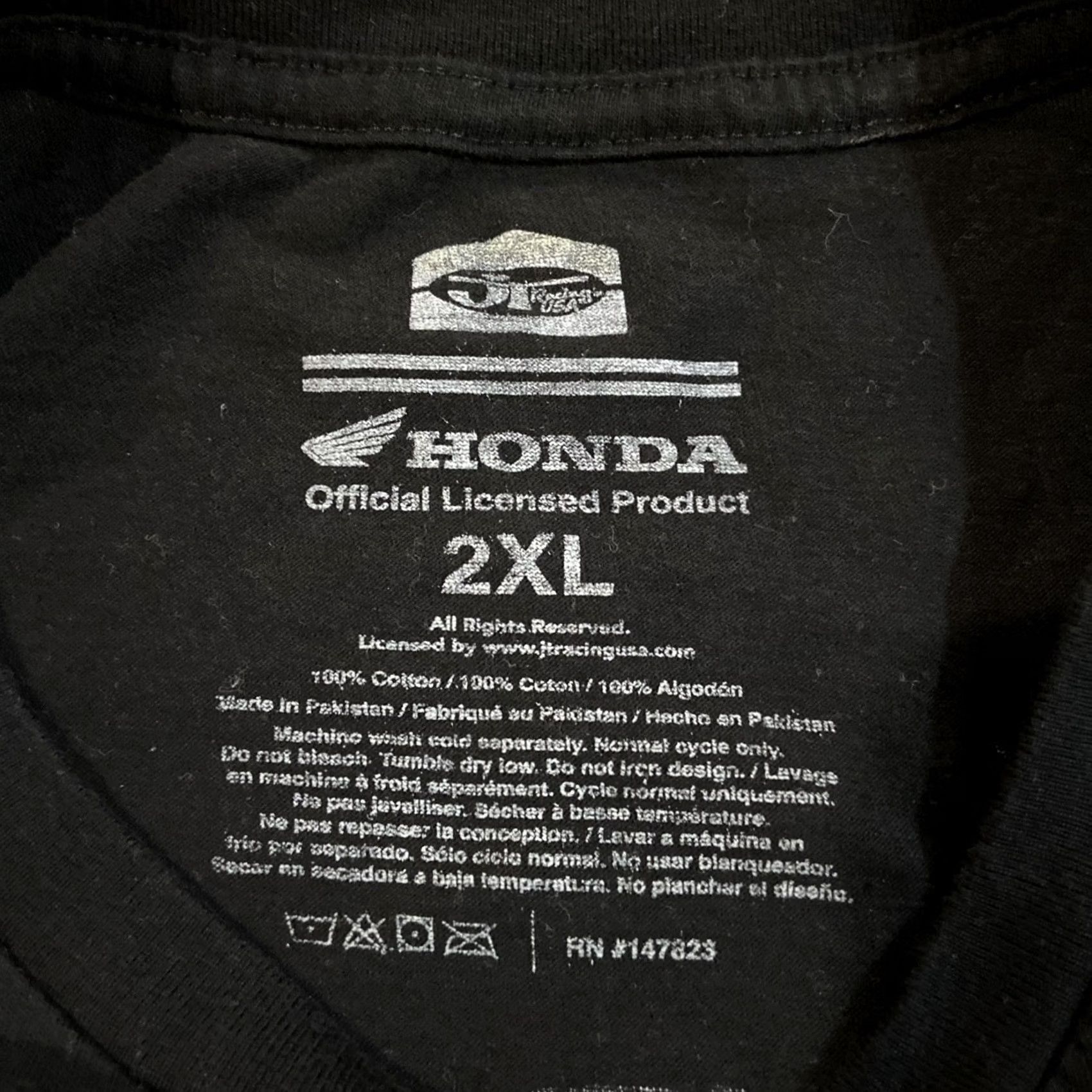 Vintage Old Navy JT Racing Honda Factory T-Shirt Heather Black 2XL Black Mens Short Sleeve Graphic Print Regular Fit Size US XXL / EU 58 / 5 - 3 Thumbnail