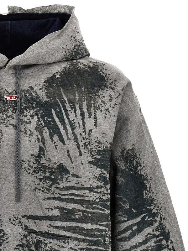 Diesel o1mle0426 D-Um Rib-S Track Hoodie in Gray Size US M / EU 48-50 / 2 - 3 Thumbnail