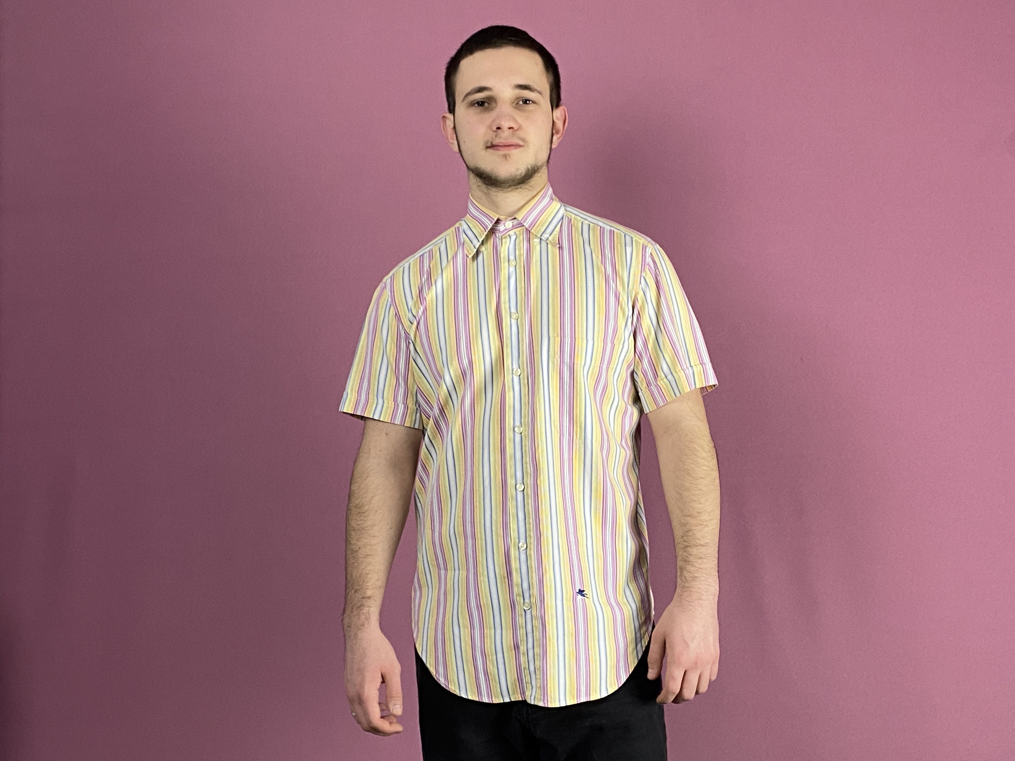Etro Etro Vintage Men's Spriped Short Sleeve Shirt - M Size US M / EU 48-50 / 2 - 4 Thumbnail