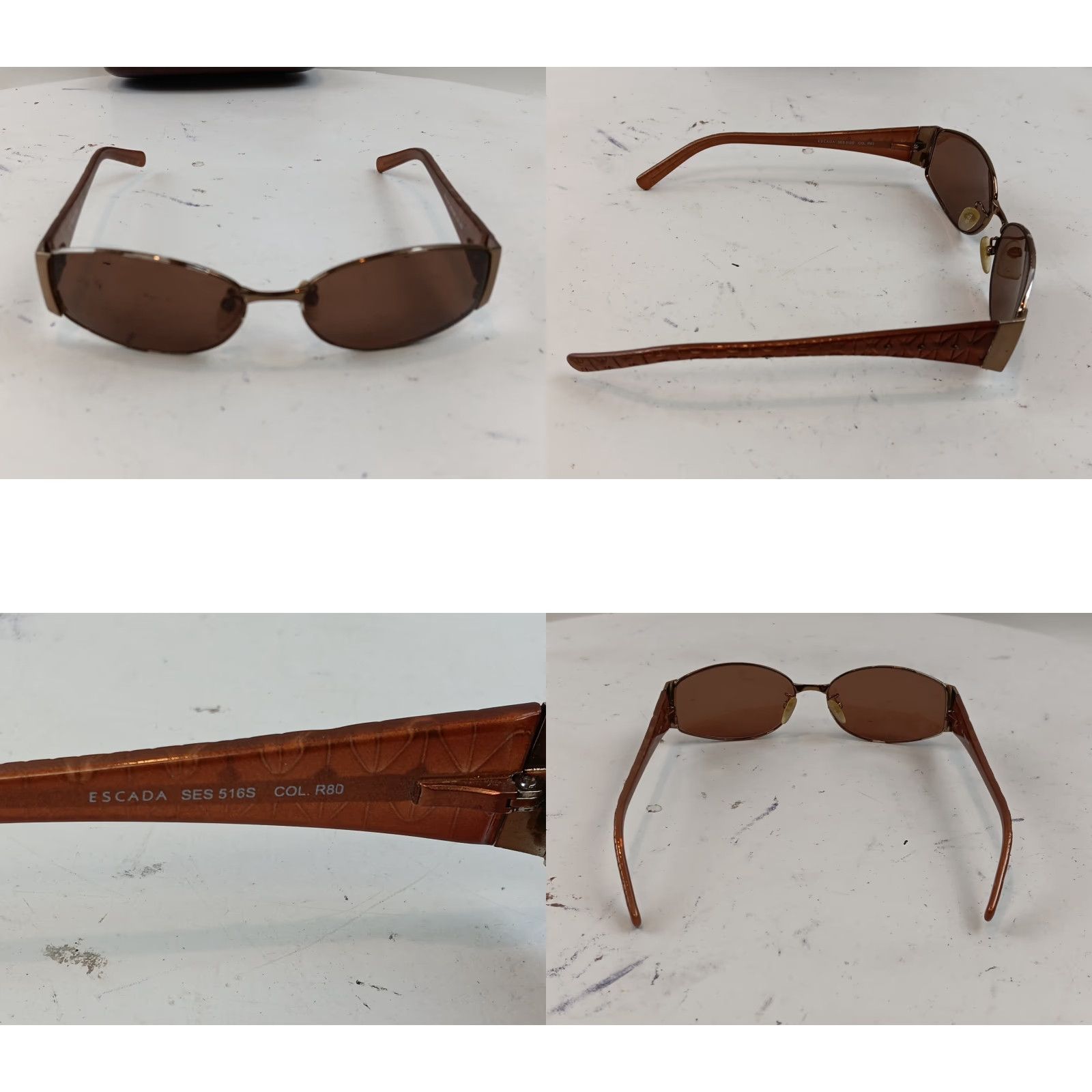 Escada VINTAGE Escada Sunglasses SES 516S Brown Shield Designer Oval Crystals Italy READ Size ONE SIZE - 9 Thumbnail