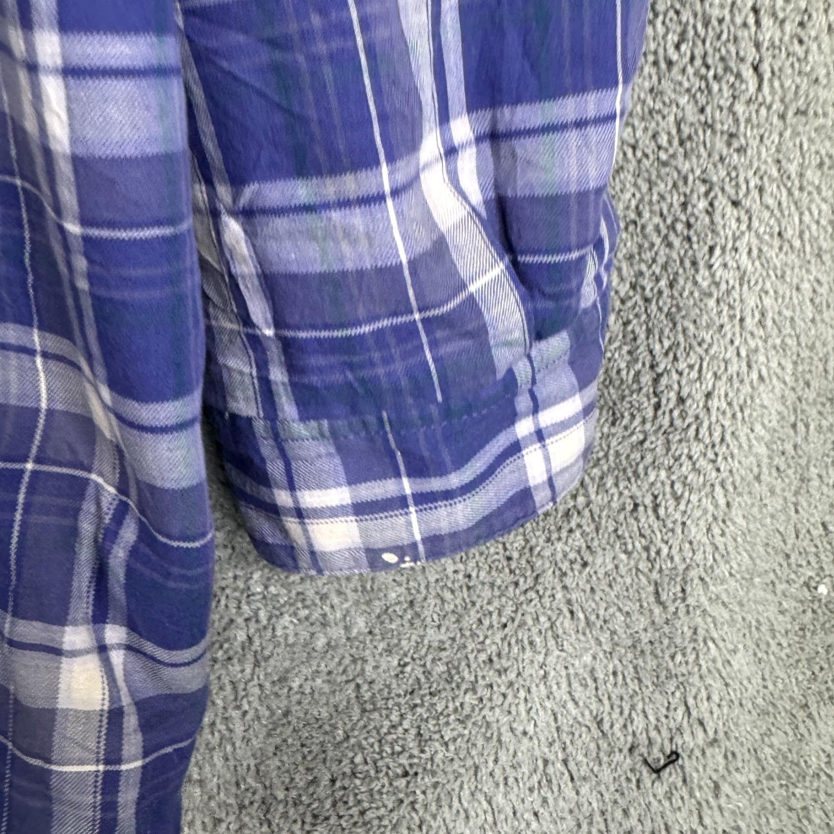 Vintage L.L.Bean Jacket Womens 2X Purple Plaid Flannel Fleece Lined Button Front Pockets Size XXL / US 16-18 / IT 52-54 - 5 Thumbnail