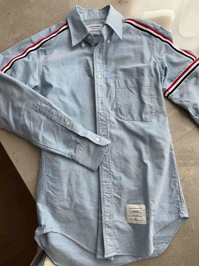 Thom Browne Thom Browne Blue Oxford cloth shirt Size US M / EU 48-50 / 2 - 1 Thumbnail