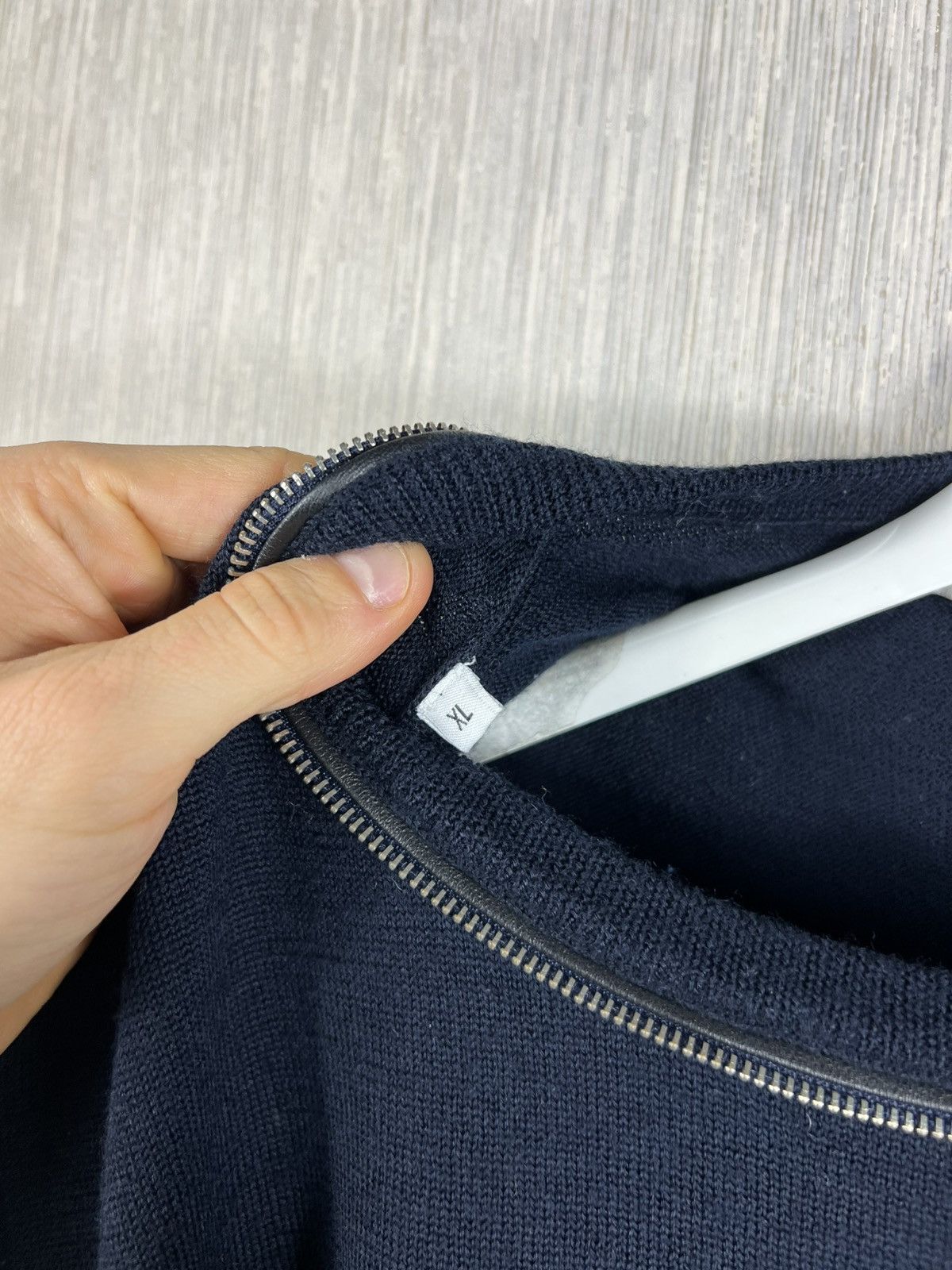 Sandro Archive Sandro Paris merino wool zipper neck sweater navy Size US L / EU 52-54 / 3 - 18 Thumbnail