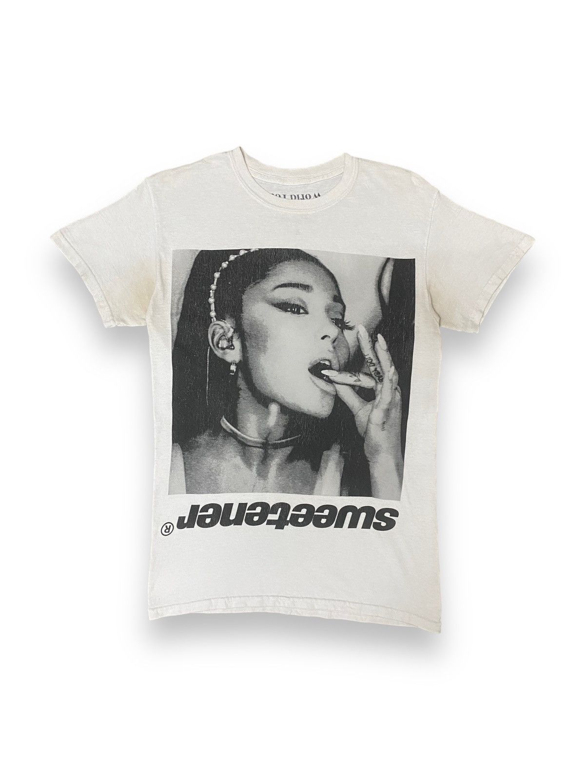 image of Band Tees x Rock T Shirt Solo Singer Ariana Grade Sweetener World Tour Thank U Next in White (Size 