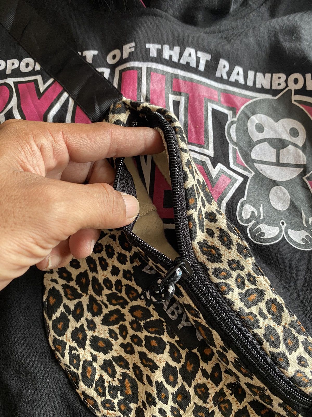 Hysteric Glamour × Japanese Brand × Le Grande Bleu (L.G.B.) Uittg Double Waistbag Fur Hoodie y2k Style Size US M / EU 48-50 / 2 - 3 Thumbnail