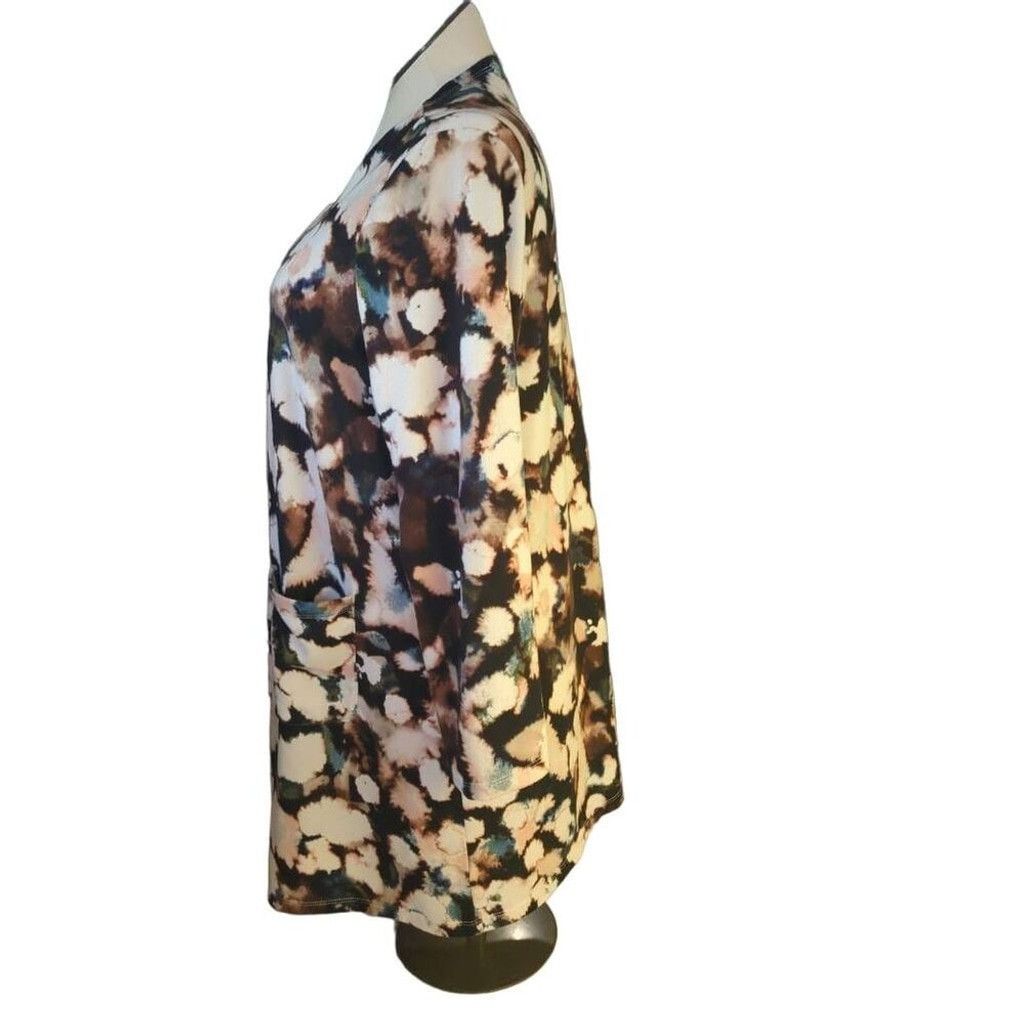 Other Nina Leonard Women's 2X Petite Longline Duster Cardigan Abst Size XXL / US 16-18 / IT 52-54 - 2 Thumbnail