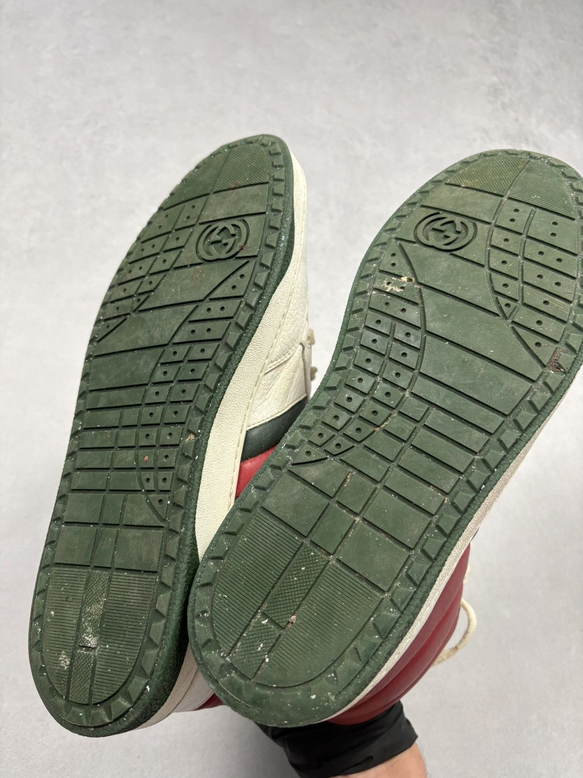 Gucci Gucci Praga Karibu Leather High Top Sneakers Web Stripe 28.5 Size US 11 / EU 44 - 4 Thumbnail