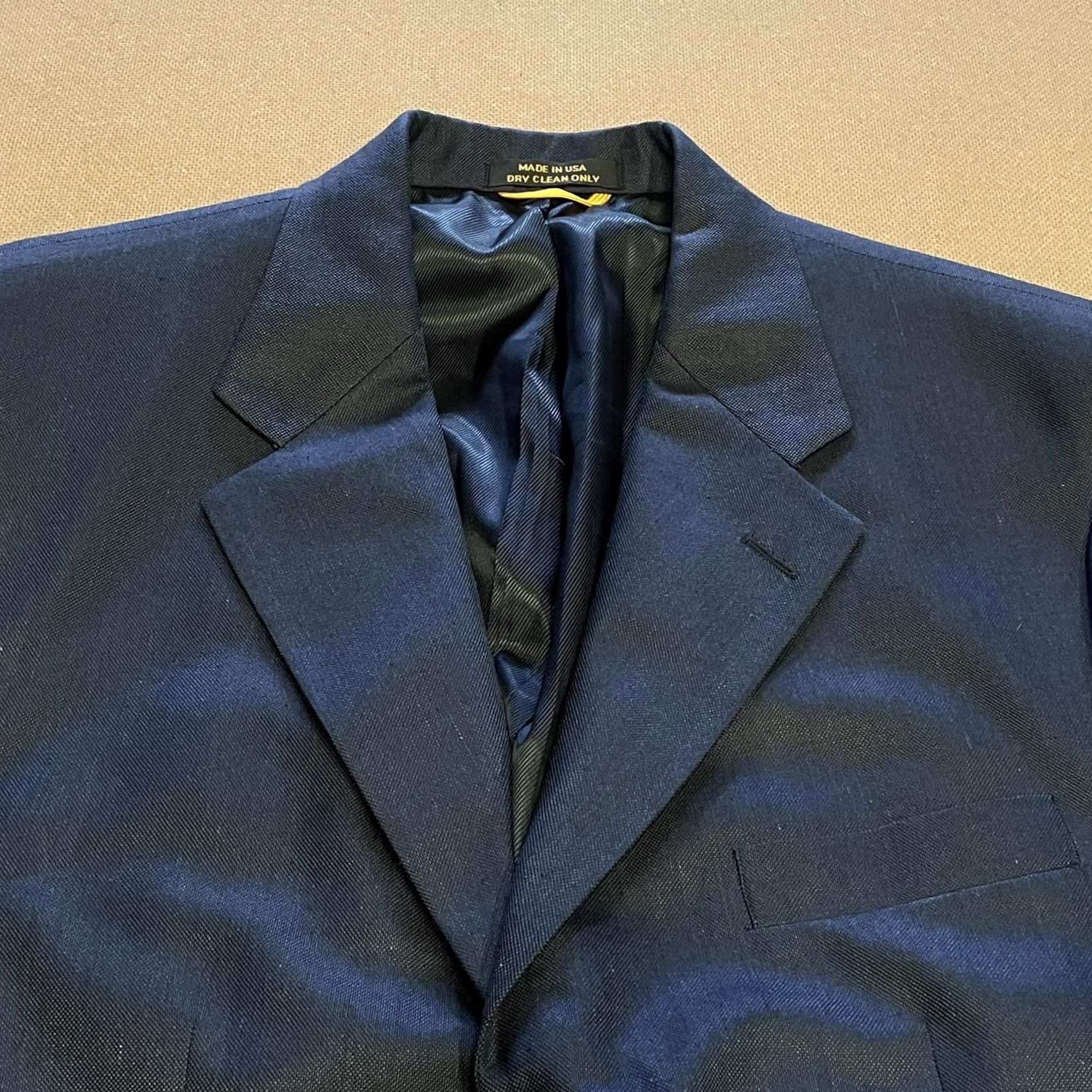 Bill Blass Bill Blass Blazer Mens 40 Long Blue Two Button Wool Suit Jacket Made USA Classic Size 40R - 4 Thumbnail