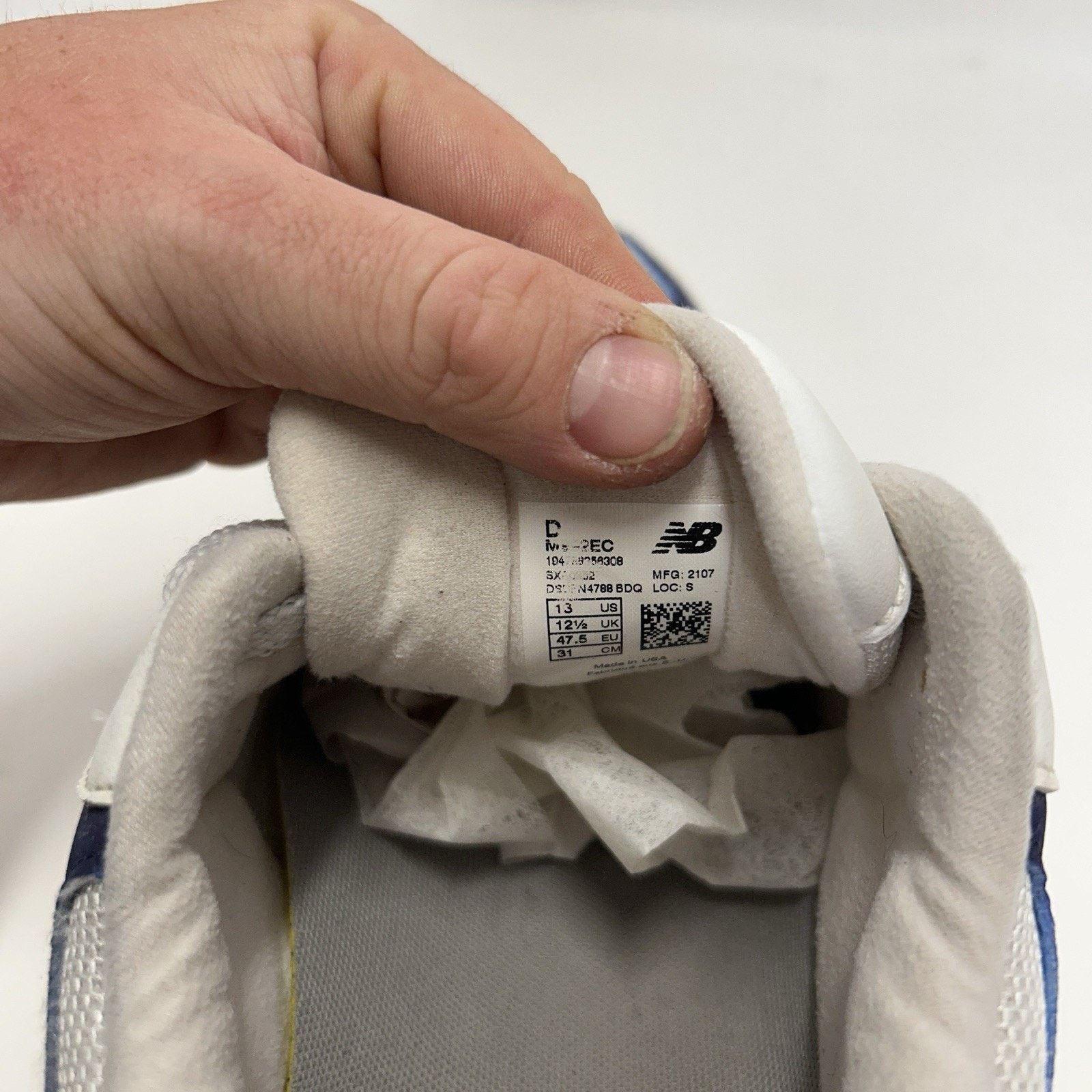 New Balance New Balance 992 Made in USA “White Navy” M992EC Size US 13 / EU 46 - 8 Thumbnail