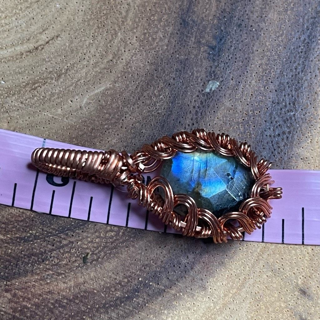 Other Hand crafted labradorite flashy reversible pendant wire wrap Size ONE SIZE - 4 Thumbnail