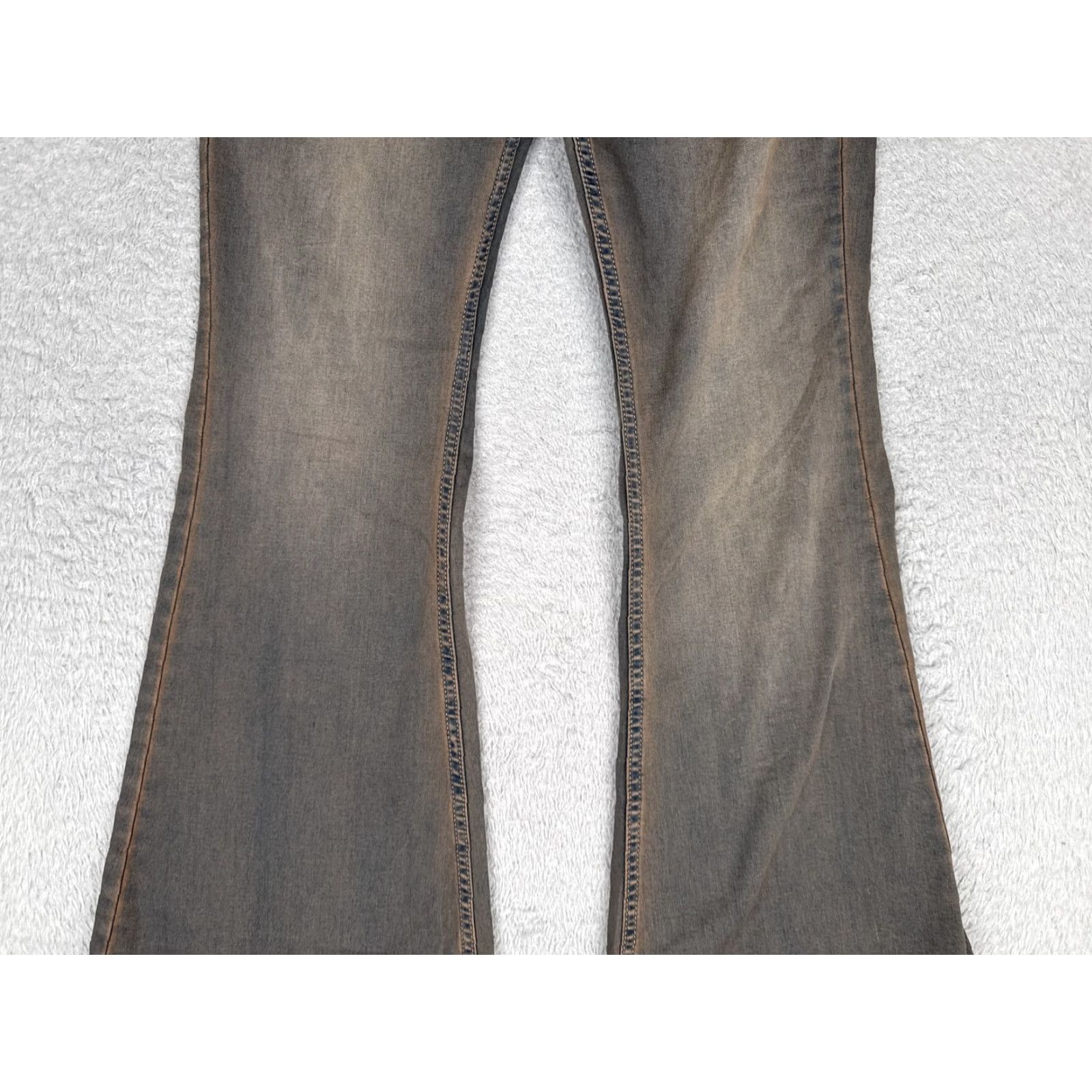 Vintage We The Free Flare Jeans Womens 31 Gray Charcoal Wash Mid Rise Pull On 31x34 Size 24" / US 00 / IT 34 - 3 Thumbnail