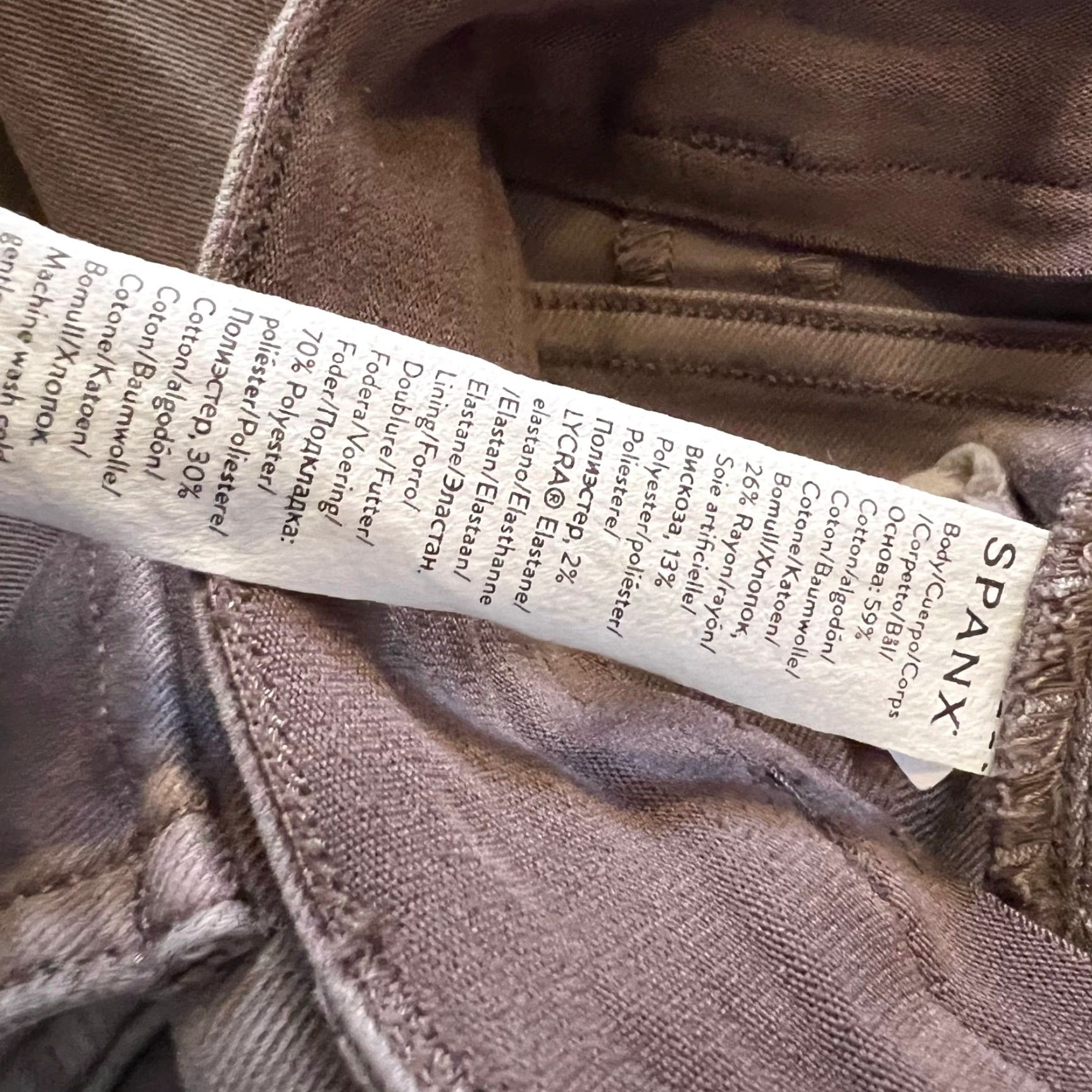 Spanx SPANX Pants Womens Medium Stretch Twill Cropped Wide Leg Khaki 20312R ** Purple M Regular Cropped Wide Leg Womens Pants Size 32" / US 10 / IT 46 - 7 Thumbnail
