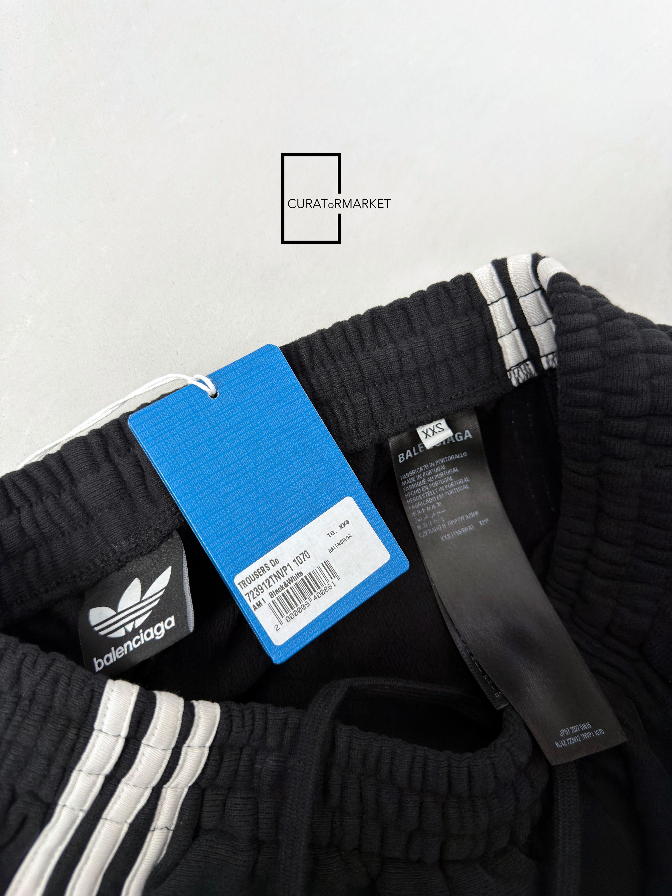 Adidas × Balenciaga XXS Cuffed Relaxed Track Pant Embroidered Logo Stripes SS21 Size US 32 / EU 48 - 14 Thumbnail