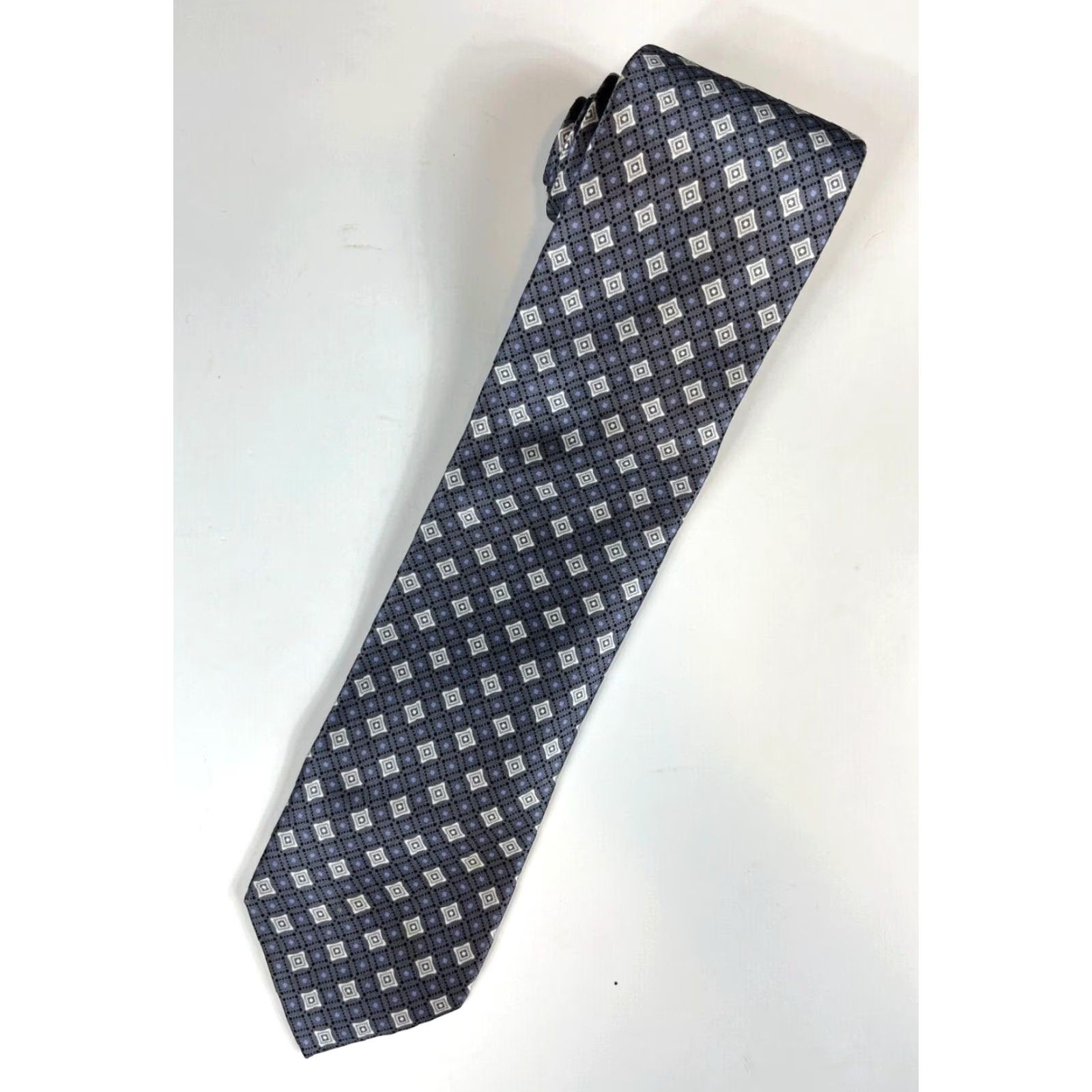 Vintage VINTAGE Men's Lario Luxury Silk Tie Geometric Hand Made in Italy Size ONE SIZE - 2 Thumbnail