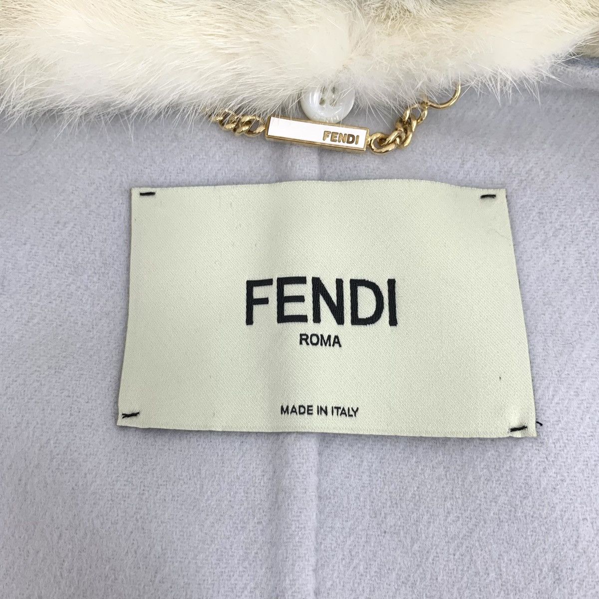Fendi Fendi light blue wool fur collar single-breasted coat Size S / US 4 / IT 40 - 6 Thumbnail