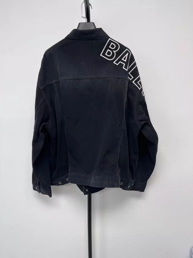 Balenciaga Balenciaga Black Logo Denim Jacket Size US M / EU 48-50 / 2 - 2 Thumbnail