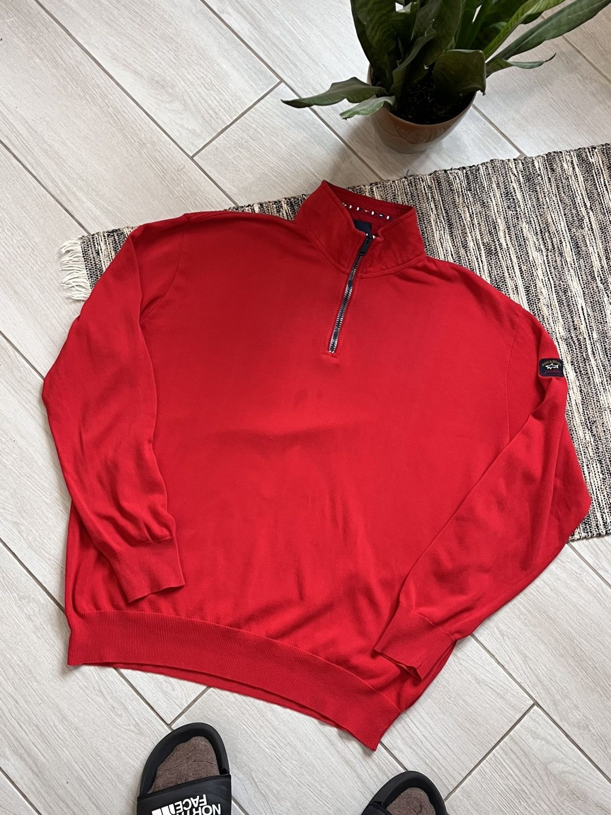Paul & Shark × Vintage Vintage Paul & Shark Zip Knit Red Pullover Y2K sweatshirt Size US XXL / EU 58 / 5 - 3 Thumbnail