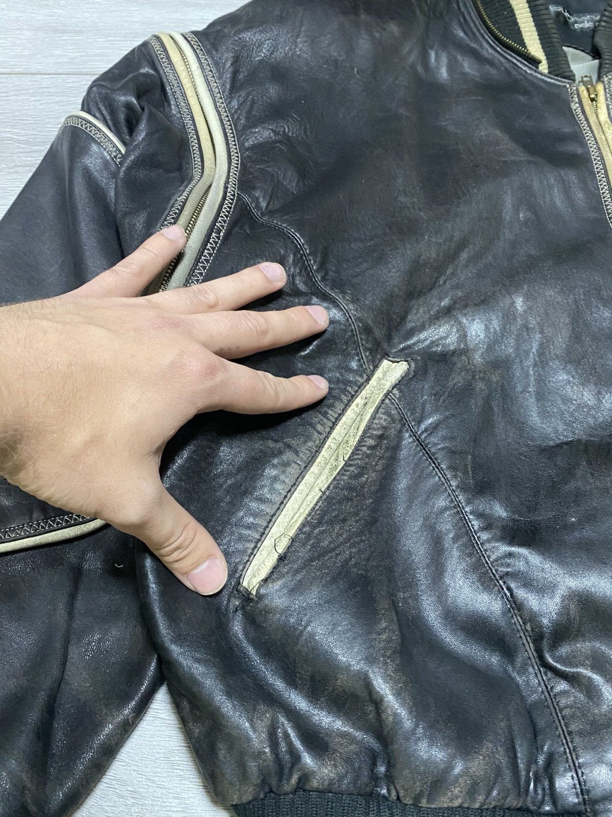 Pelle Pelle Pelle Pelle 🔥SODA 2in1 vest vintage hood leather bomber Marc Size US XL / EU 56 / 4 - 15 Thumbnail