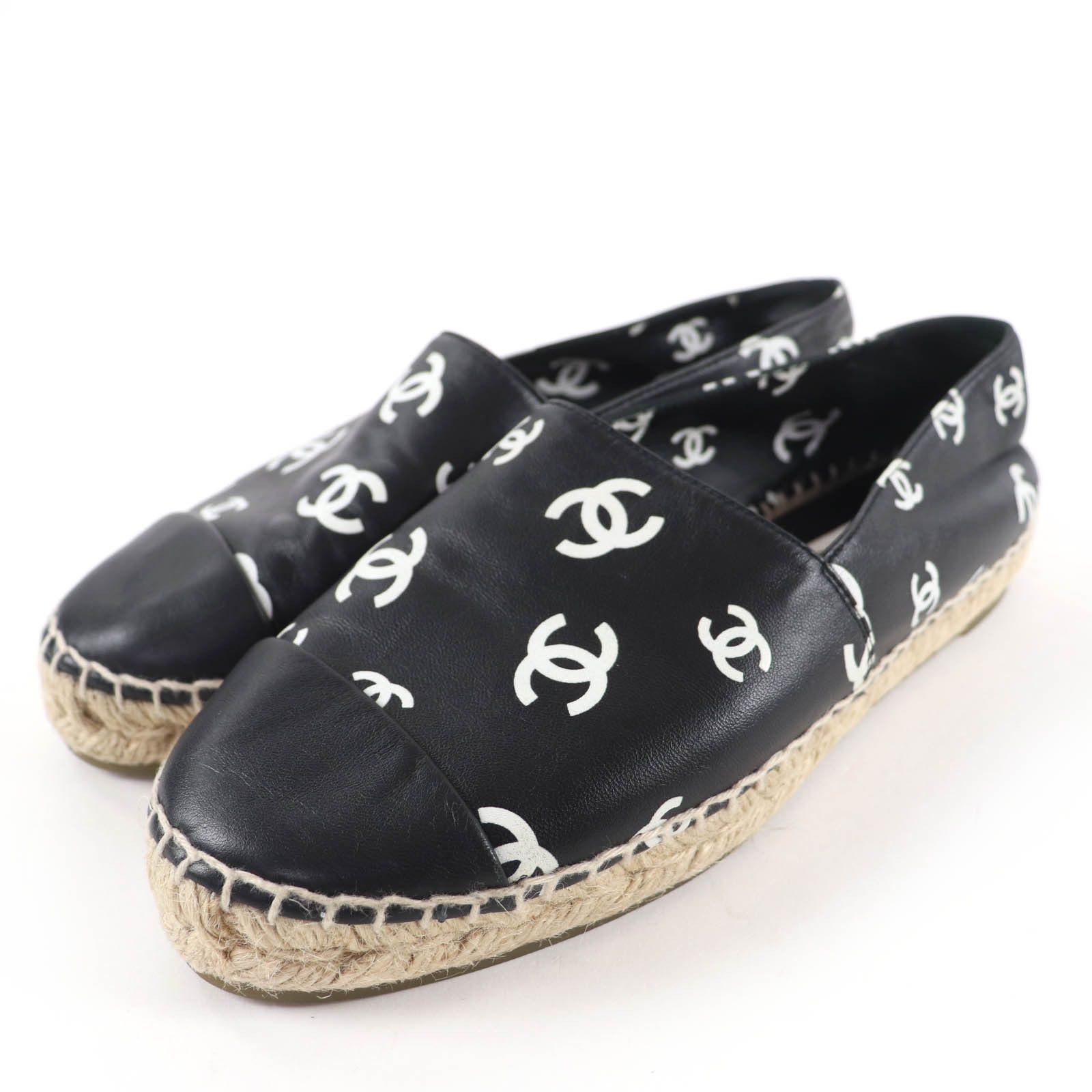 Chanel Chanel CHANEL COCO Mark Leather Espadrille Leather Shoes G38628 DUTY FREE for USA Size ONE SIZE - 1 Thumbnail