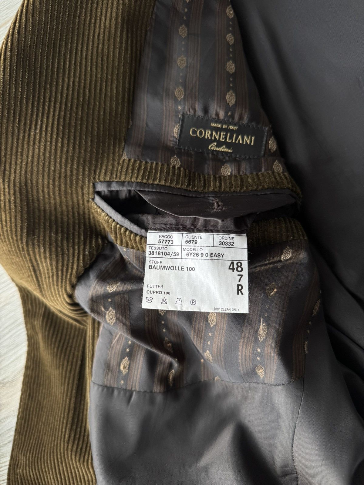 Corneliani Corneliani Corduroy Men's Blazer Size 48R - 10 Thumbnail