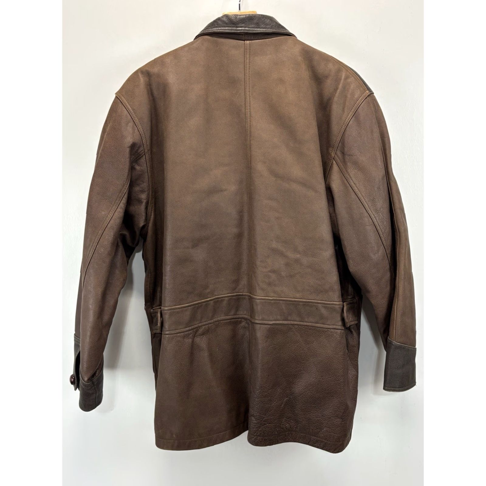 Vintage VINTAGE Maxwear Leather Barn Coat Mens M Brown Flannel Lined HEAVY Contrast Collar Barn/Rancher 90s Mens Size US M / EU 48-50 / 2 - 6 Thumbnail