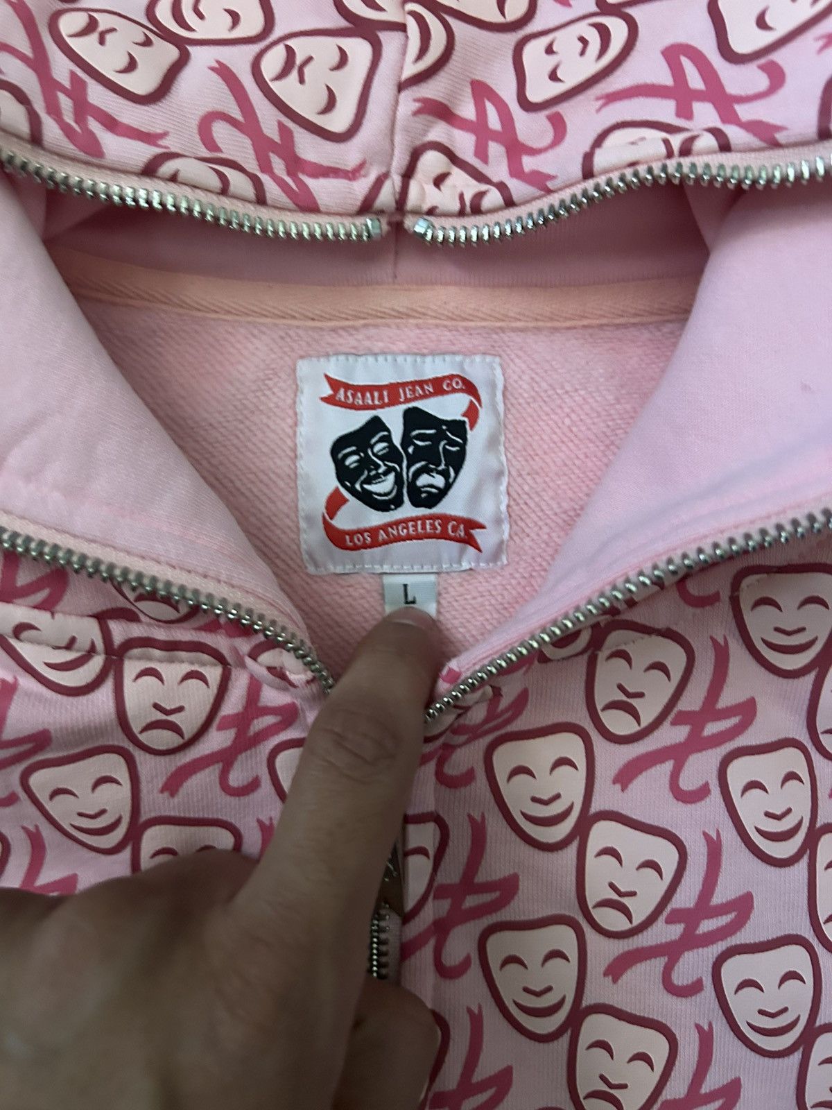 Asaali Pink laugh now cry later all over print full zio hoodie Size US L / EU 52-54 / 3 - 2 Thumbnail