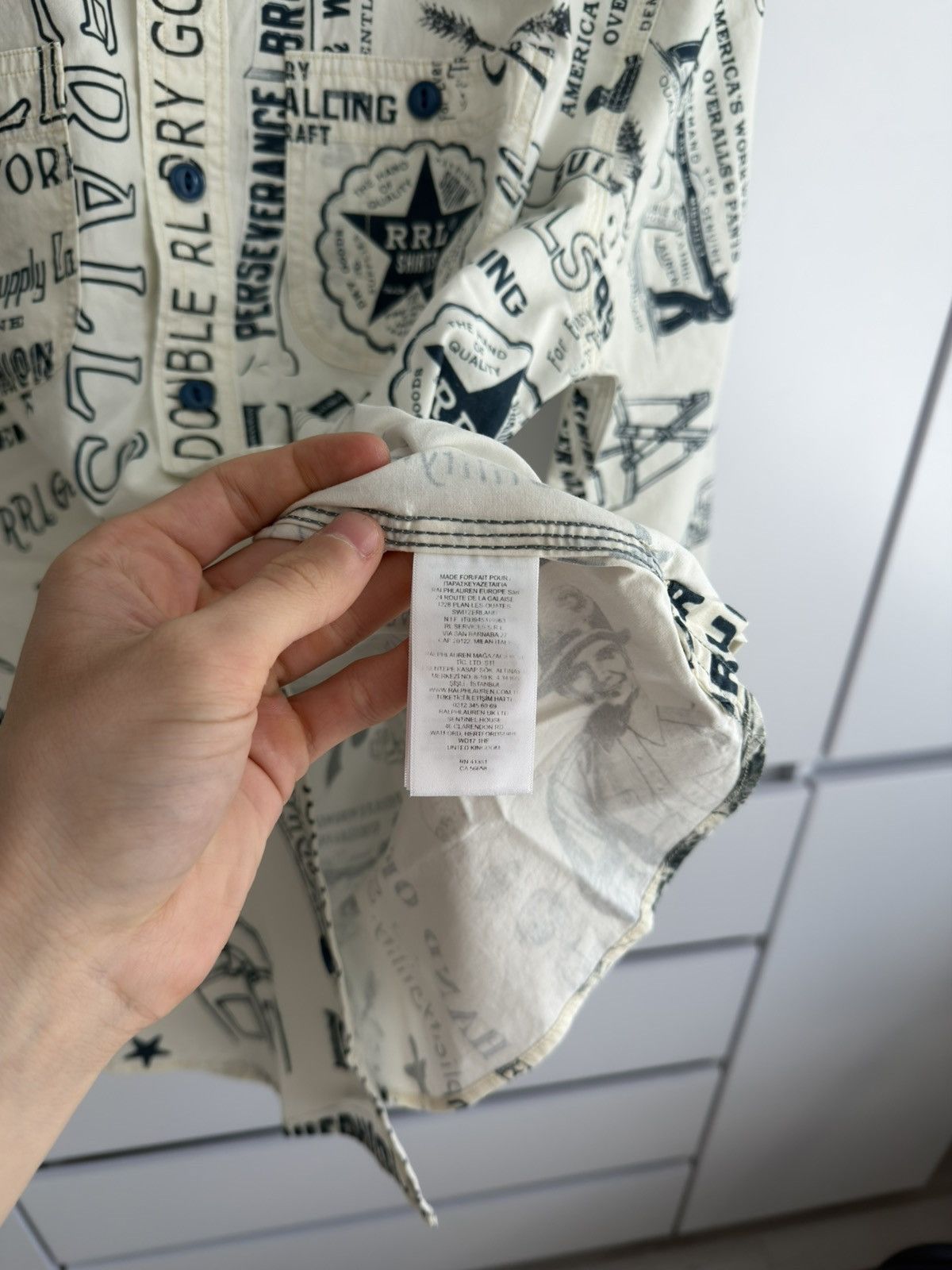 RRL Ralph Lauren RRL Ralph Lauren Poplin Graphic Workshirt Size US M / EU 48-50 / 2 - 9 Thumbnail