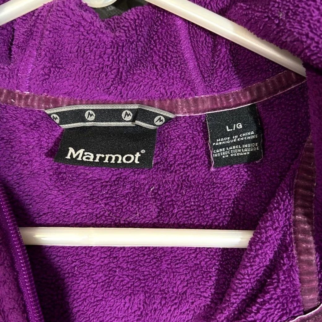 Marmot Marmot Purple Full Zip Hooded Fleece Sweater Women L Large Hoodie Pullover Zip Women’s Size Large Size L / US 10 / IT 46 - 3 Thumbnail