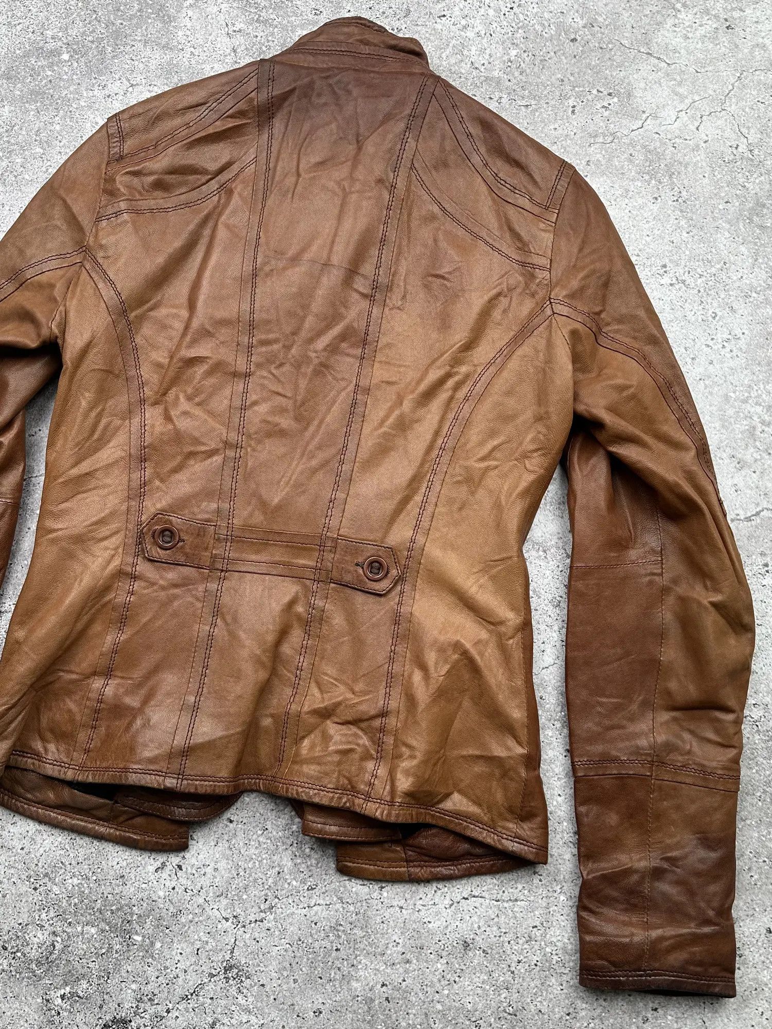 Genuine Leather Vintage Leather Jacket With Many Buttons C150(V464) Size S / US 4 / IT 40 - 11 Thumbnail