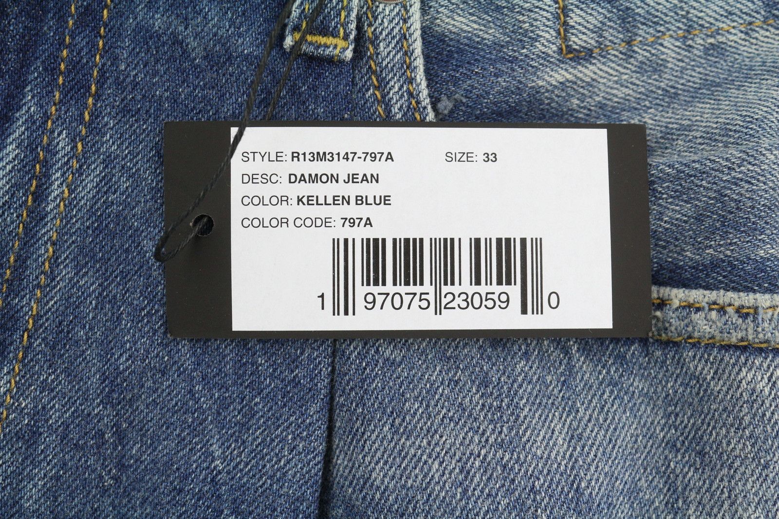 R13 DAMON PLEATED 33 Kellen Faded Blue PS26 88274 Size 33" - 7 Thumbnail