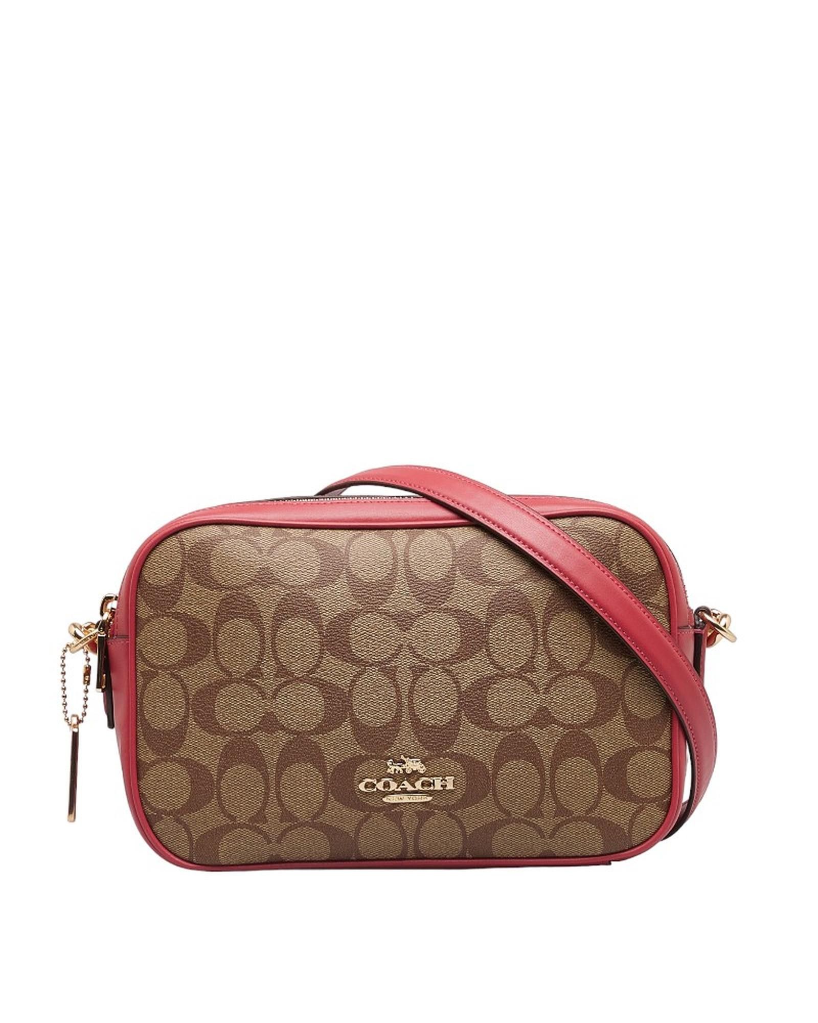 image of Coach Brown Signature Crossbody Bag In Sa Condition, Women's