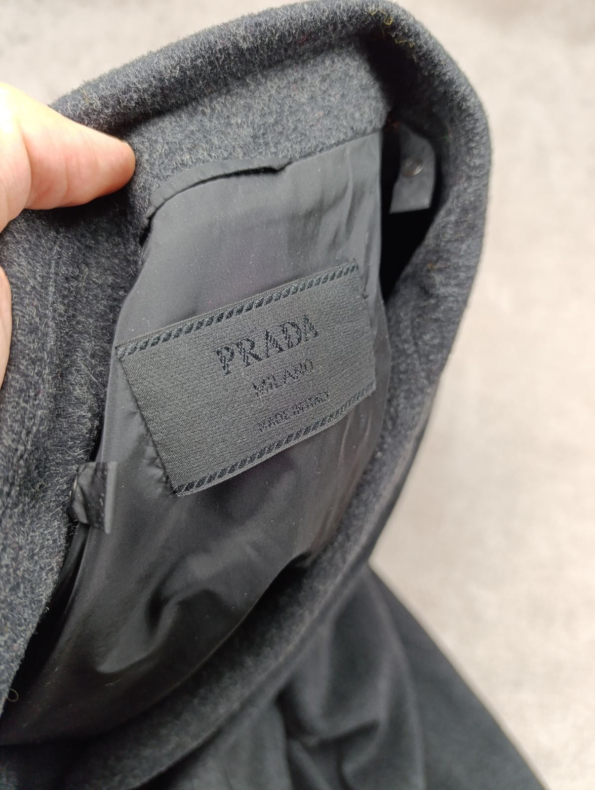 Prada PRADA MENS WOOL COAT LEATHER COLAR Size US L / EU 52-54 / 3 - 4 Thumbnail