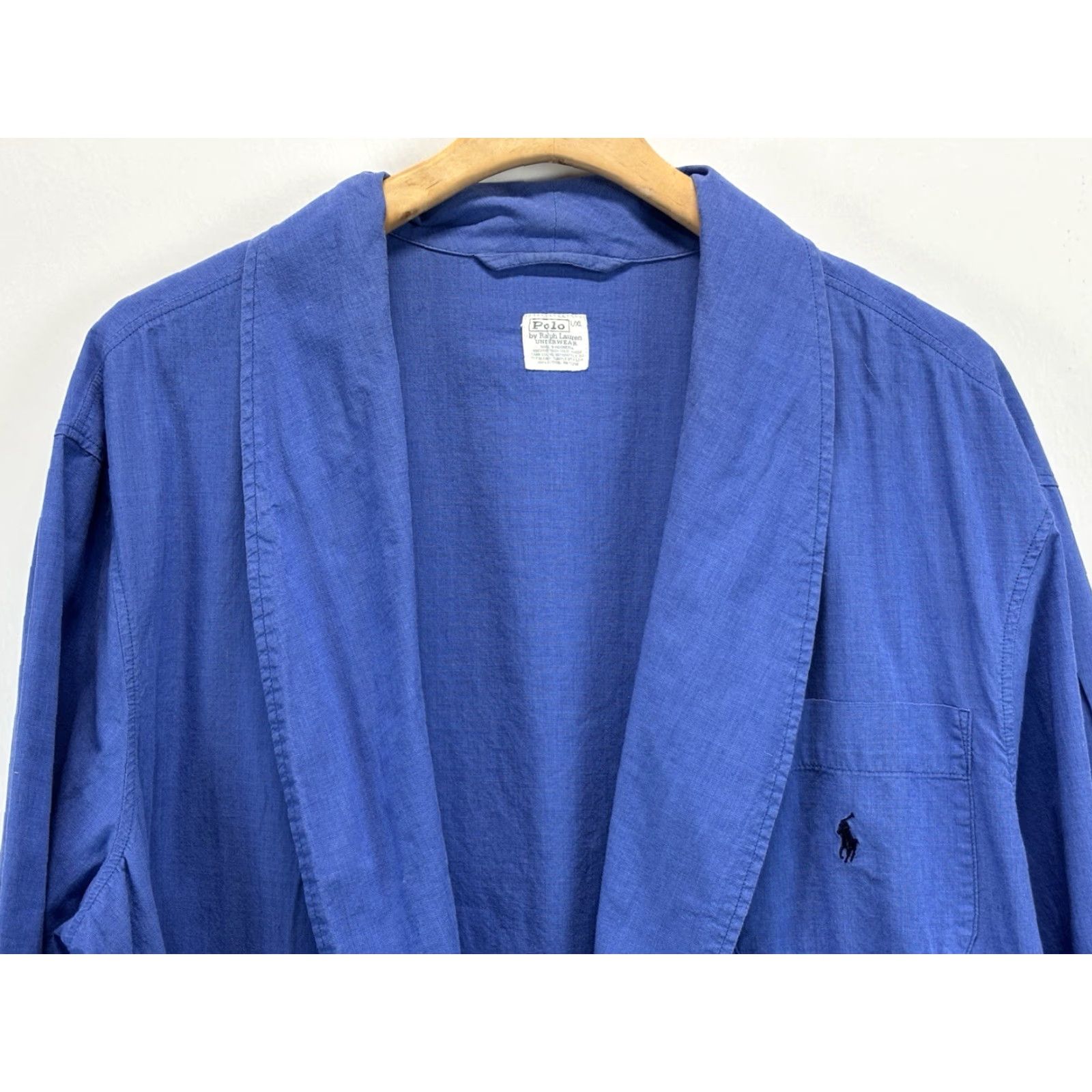 Polo Ralph Lauren VINTAGE Polo Ralph Lauren Robe Men L/XL Blue Lightweight Pony Logo 90s Mens Size US L / EU 52-54 / 3 - 3 Thumbnail