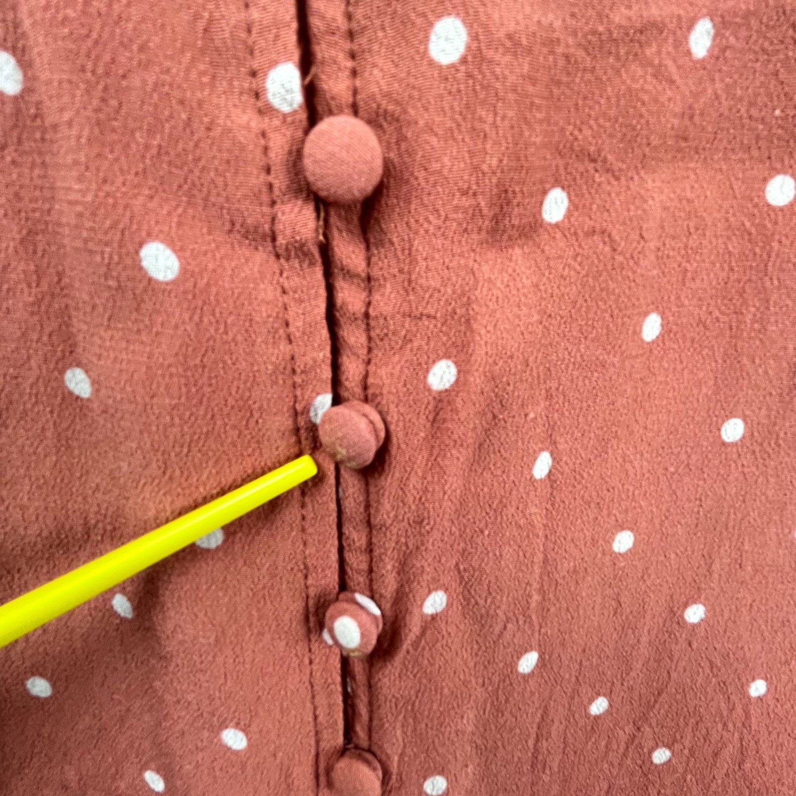 Madewell Madewell Tank Dress Small Orange Polka Dot Button Front Size S / US 4 / IT 40 - 3 Thumbnail
