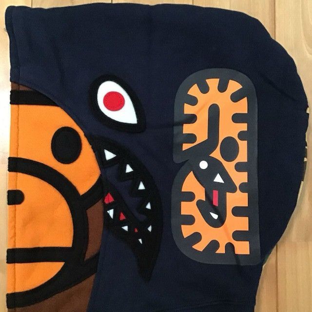 Bape BAPE CAMO Milo Shark Full Zip Hoodie Navy a bathing ape Size US M / EU 48-50 / 2 - 4 Thumbnail