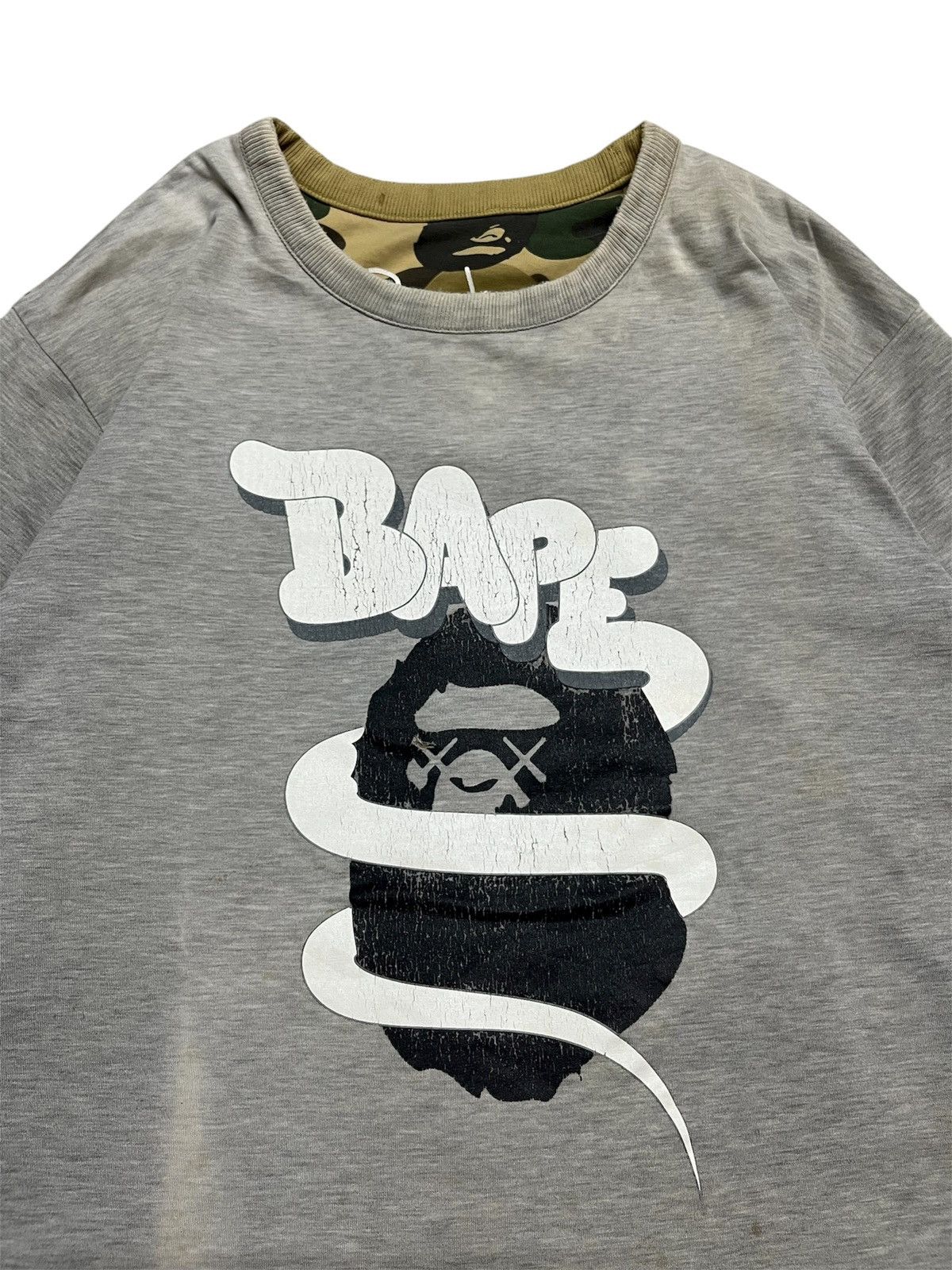 Bape × Kaws OG Bape x Kaws Camo Reversible L/S T-Shirt Distressed Size US M / EU 48-50 / 2 - 4 Thumbnail