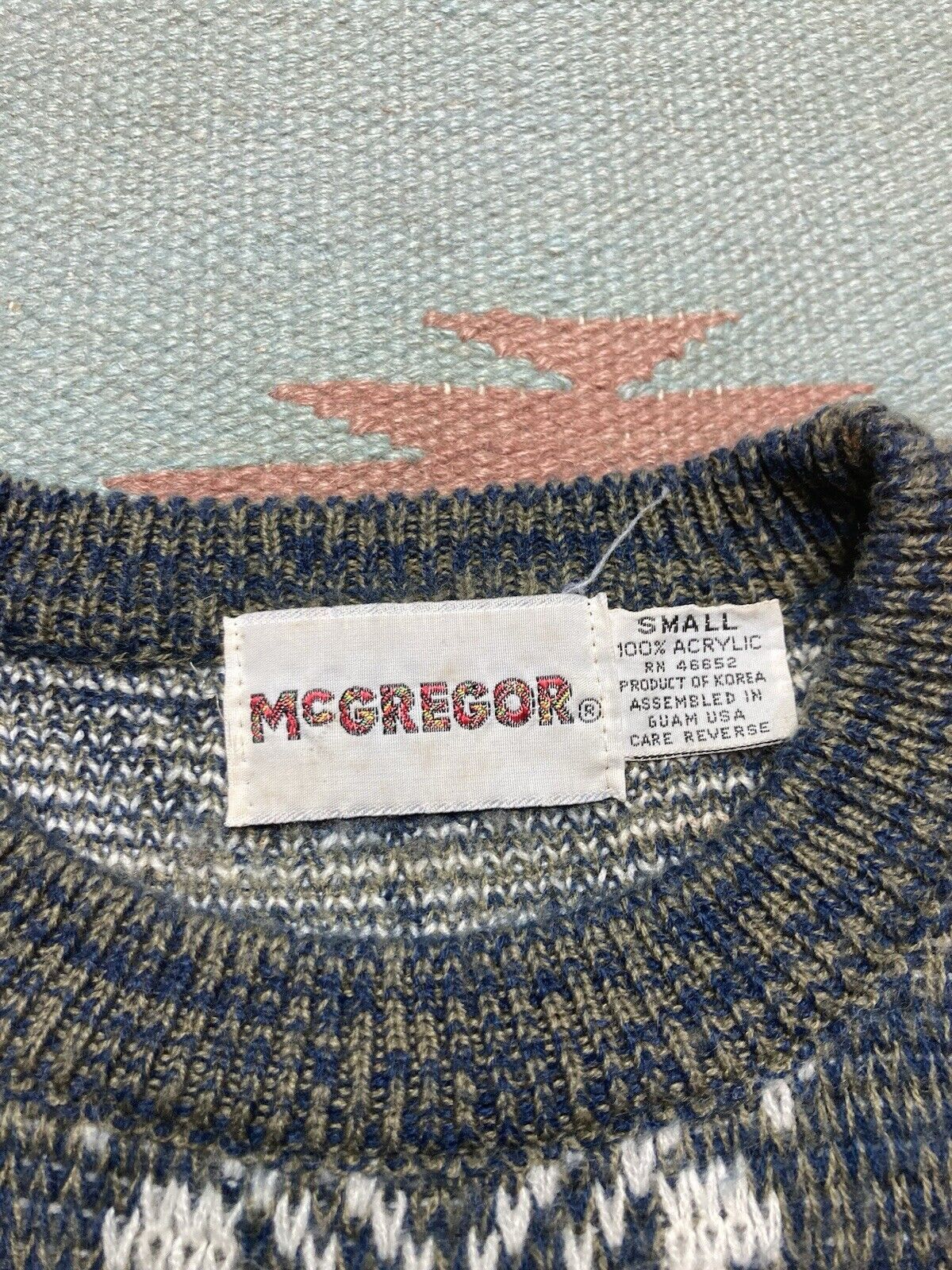 McGregor × Vintage VTG 80s mcgregor knit sweater soft comfy aztec geometric S Size US S / EU 44-46 / 1 - 5 Thumbnail