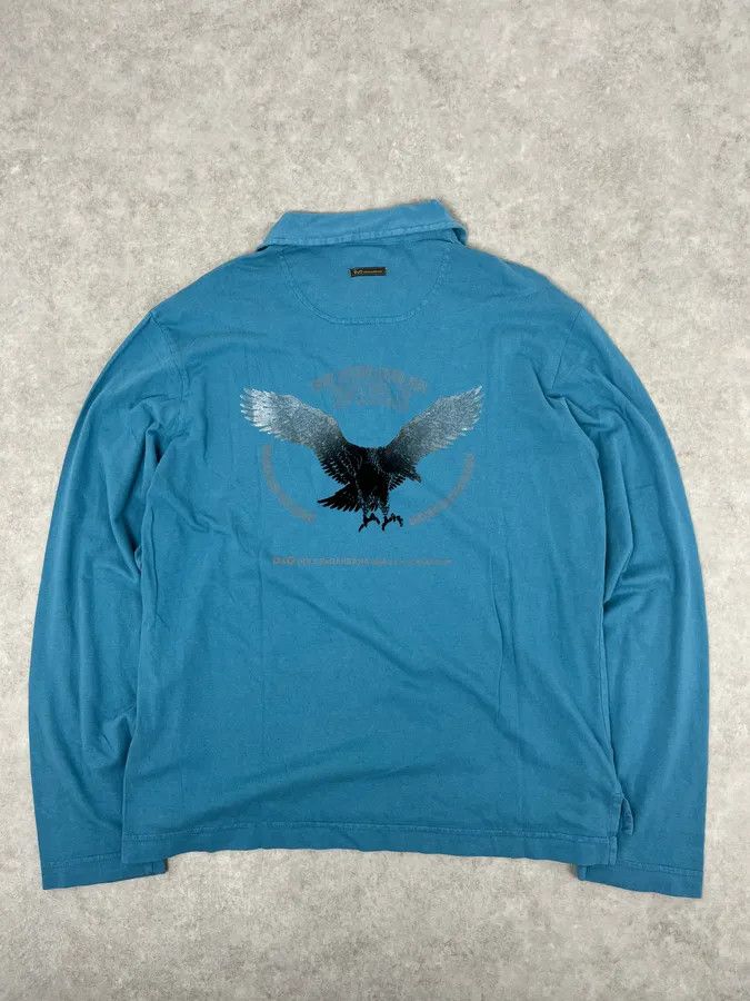 Dolce & Gabbana AW2004 Dolce & Gabbana Eagle Blue Polo Longsleeves Size US S / EU 44-46 / 1 - 7 Thumbnail