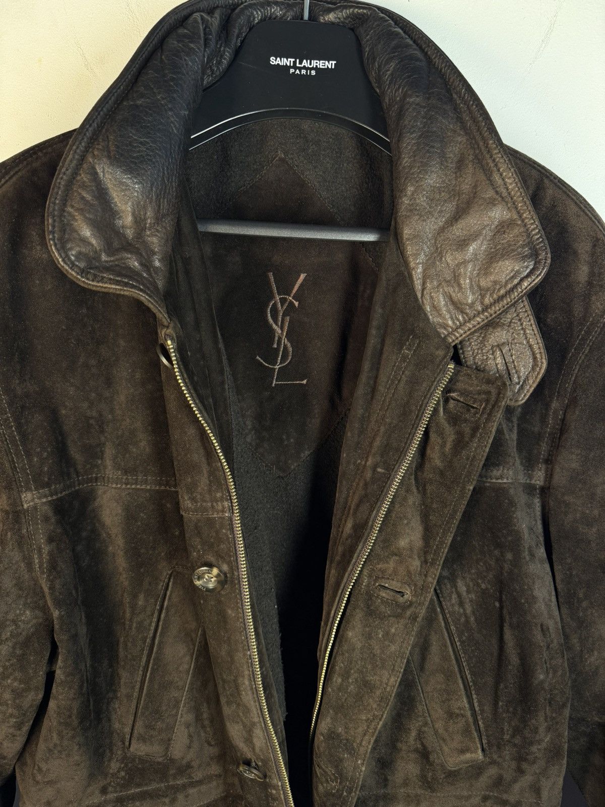 Yves Saint Laurent 90’s Suede YSL Leather Jacket Saint Laurent Leather Size US L / EU 52-54 / 3 - 6 Thumbnail