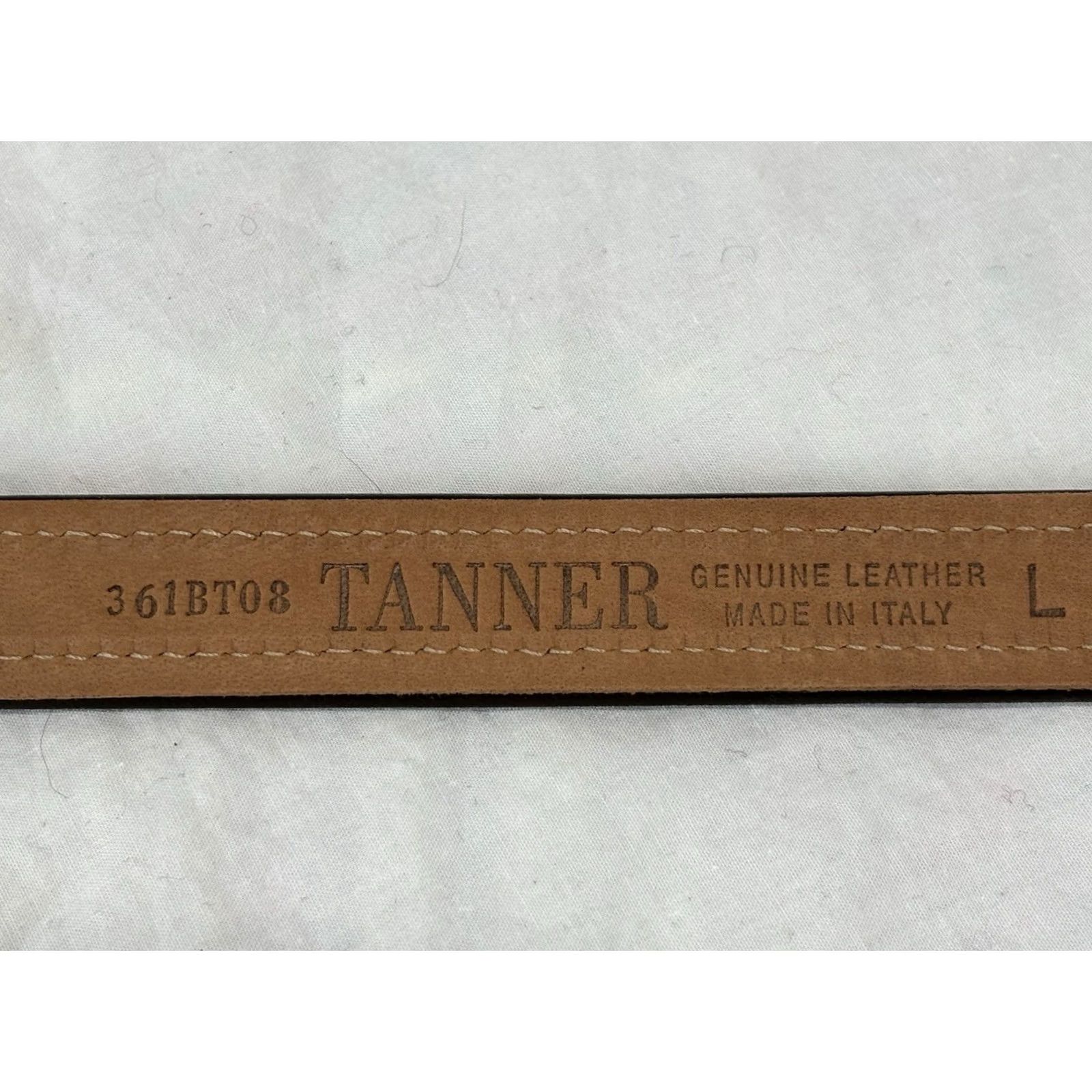 Vintage Tanner Leather Suede Narrow Belt Brown 32-36 Large Adult Italy Belt Woman Regular Size L Size ONE SIZE - 5 Thumbnail