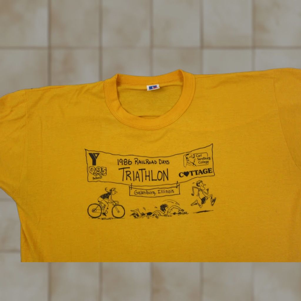 Russell Athletic VINTAGE Russell Athletic Shirt Mens XL Yellow 90s City Classic Size US XL / EU 56 / 4 - 1 Thumbnail