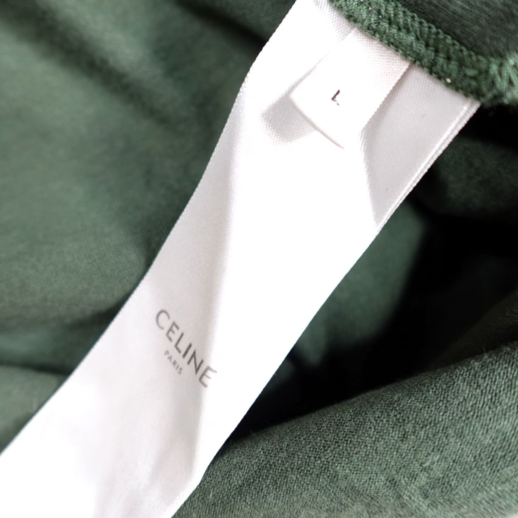 Celine CELINE Mens Shirt Large Green Spellout Logo Cotton Made in Italy Size US L / EU 52-54 / 3 - 7 Thumbnail